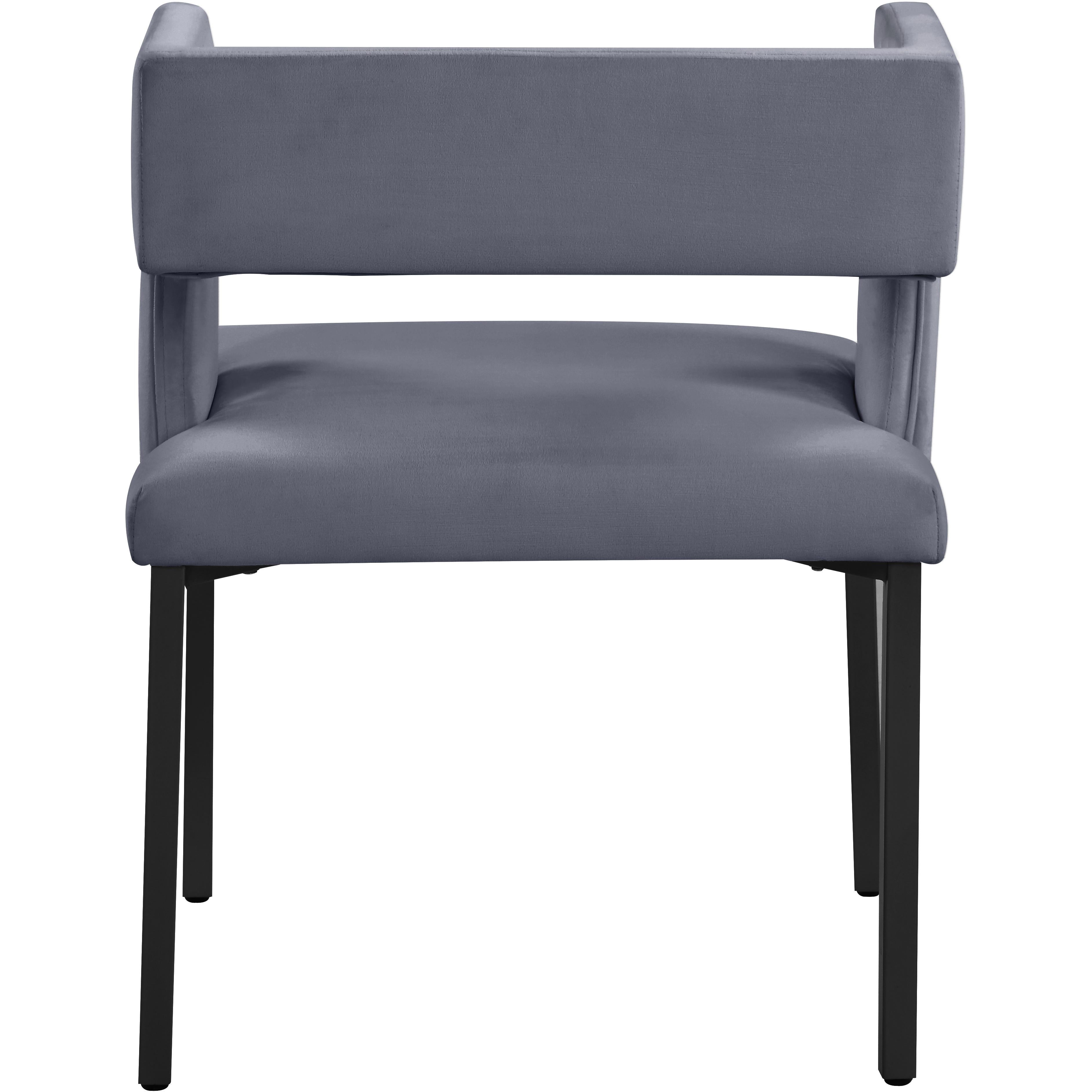 Meridian Caleb Grey Velvet Dining Chair