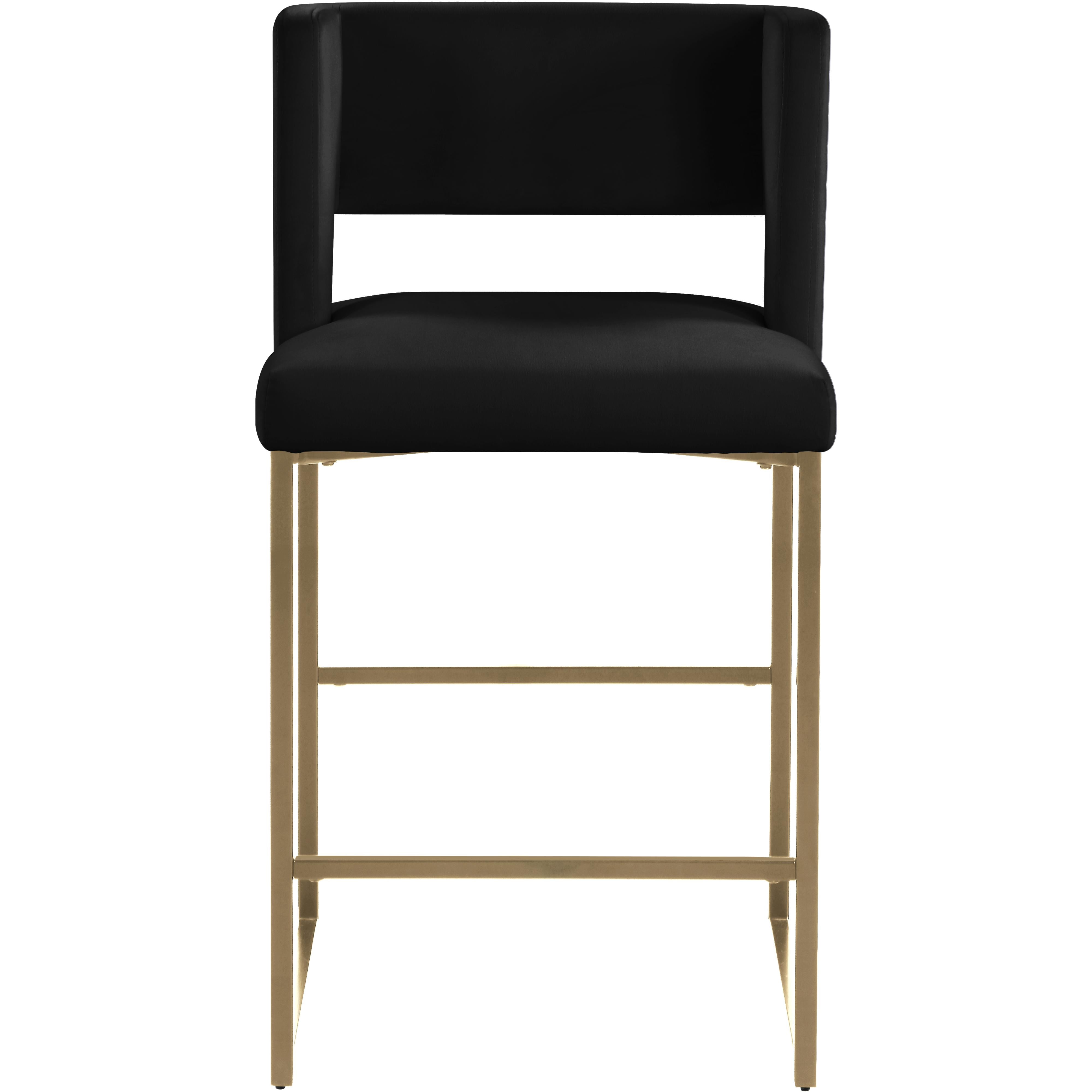 Meridian Caleb Black Velvet Counter Stool