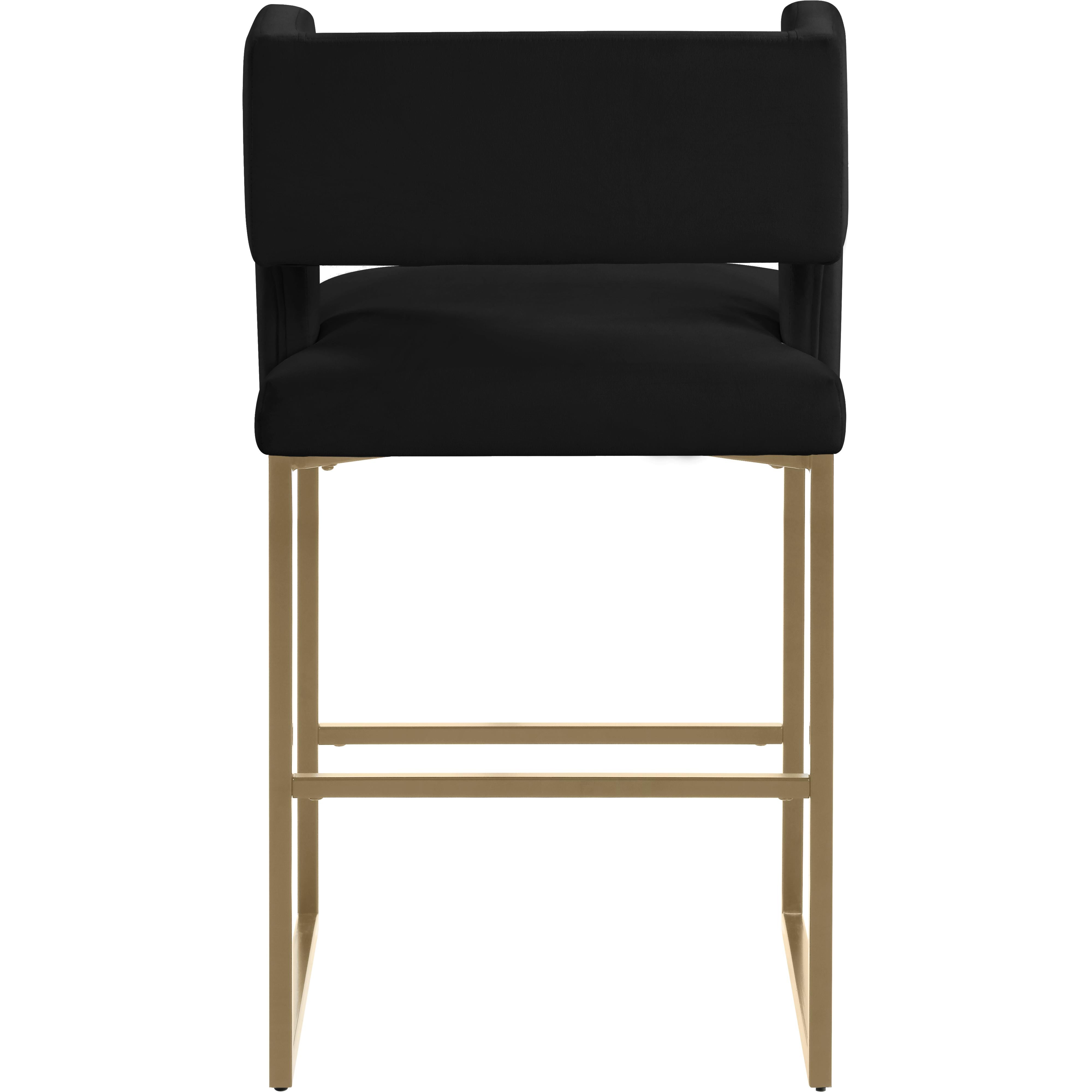 Meridian Caleb Black Velvet Counter Stool