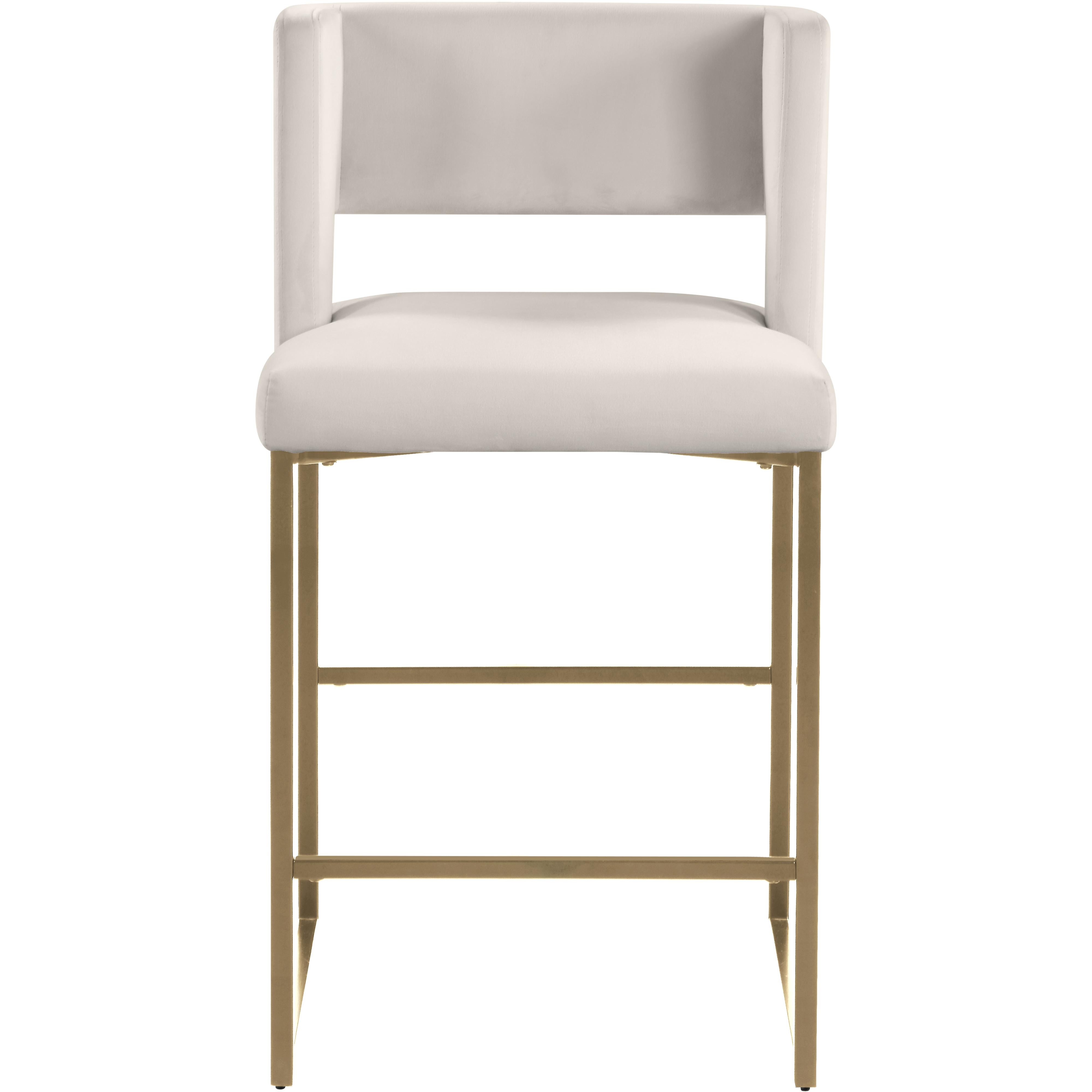 Meridian Caleb Cream Velvet Counter Stool