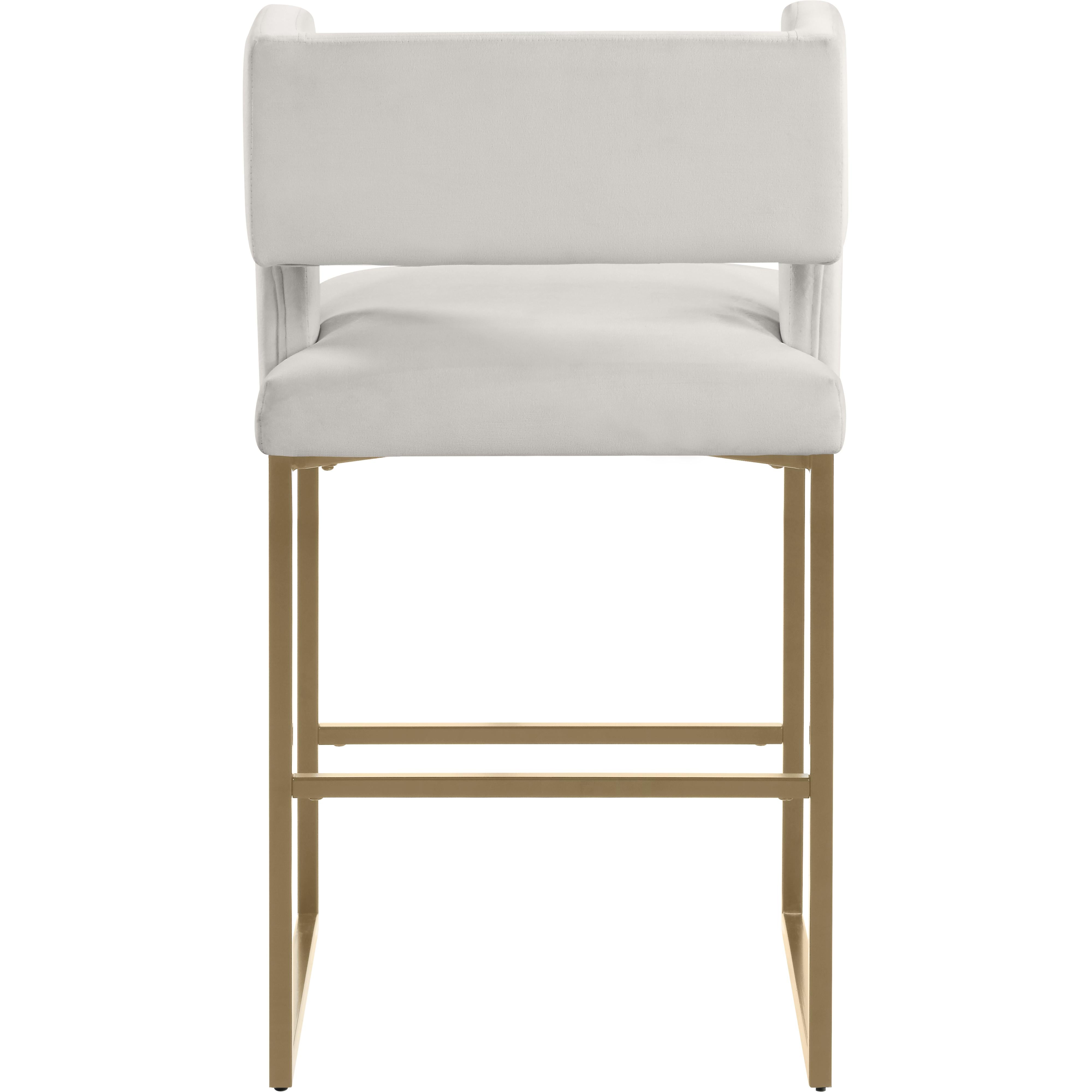 Meridian Caleb Cream Velvet Counter Stool