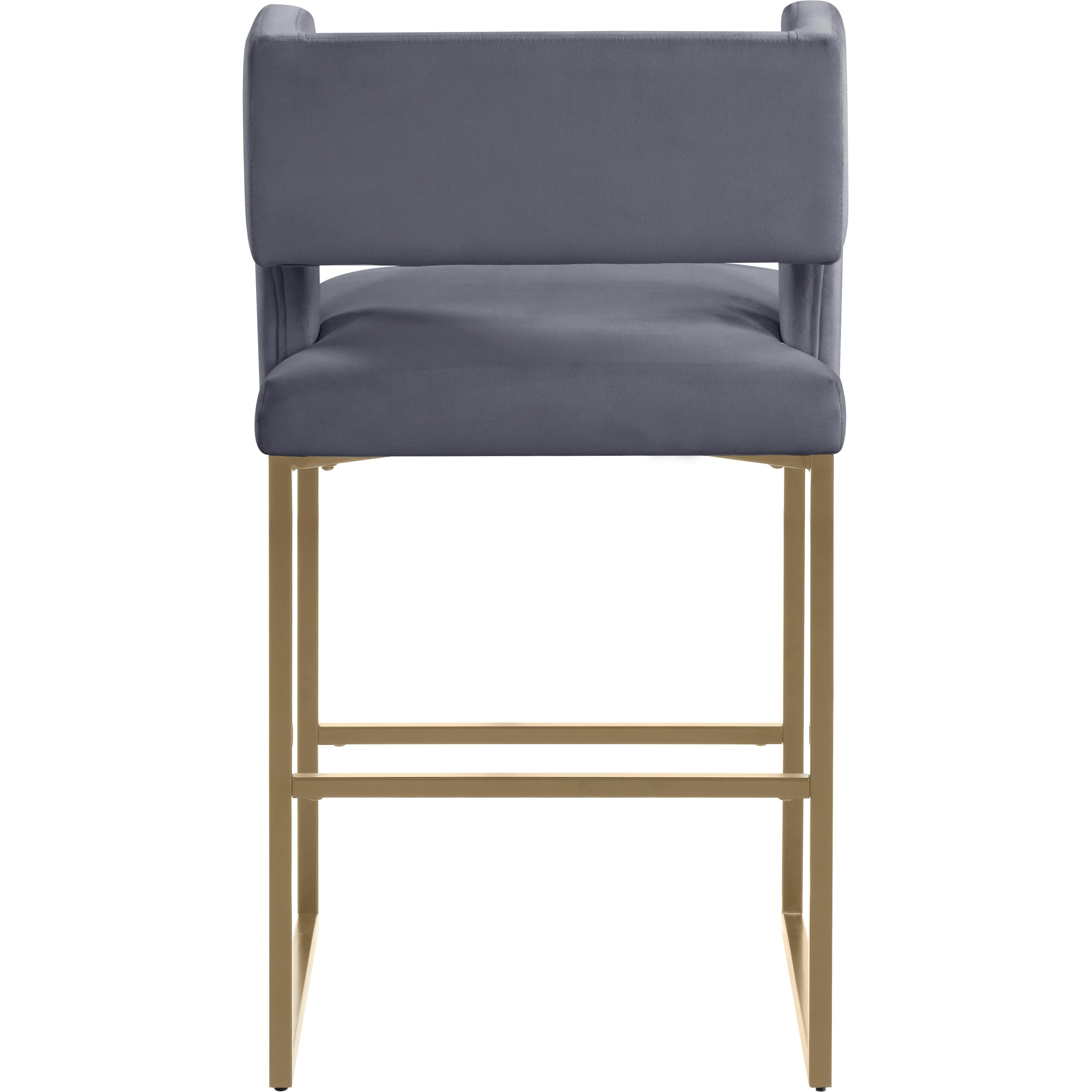 Meridian Caleb Grey Velvet Counter Stool