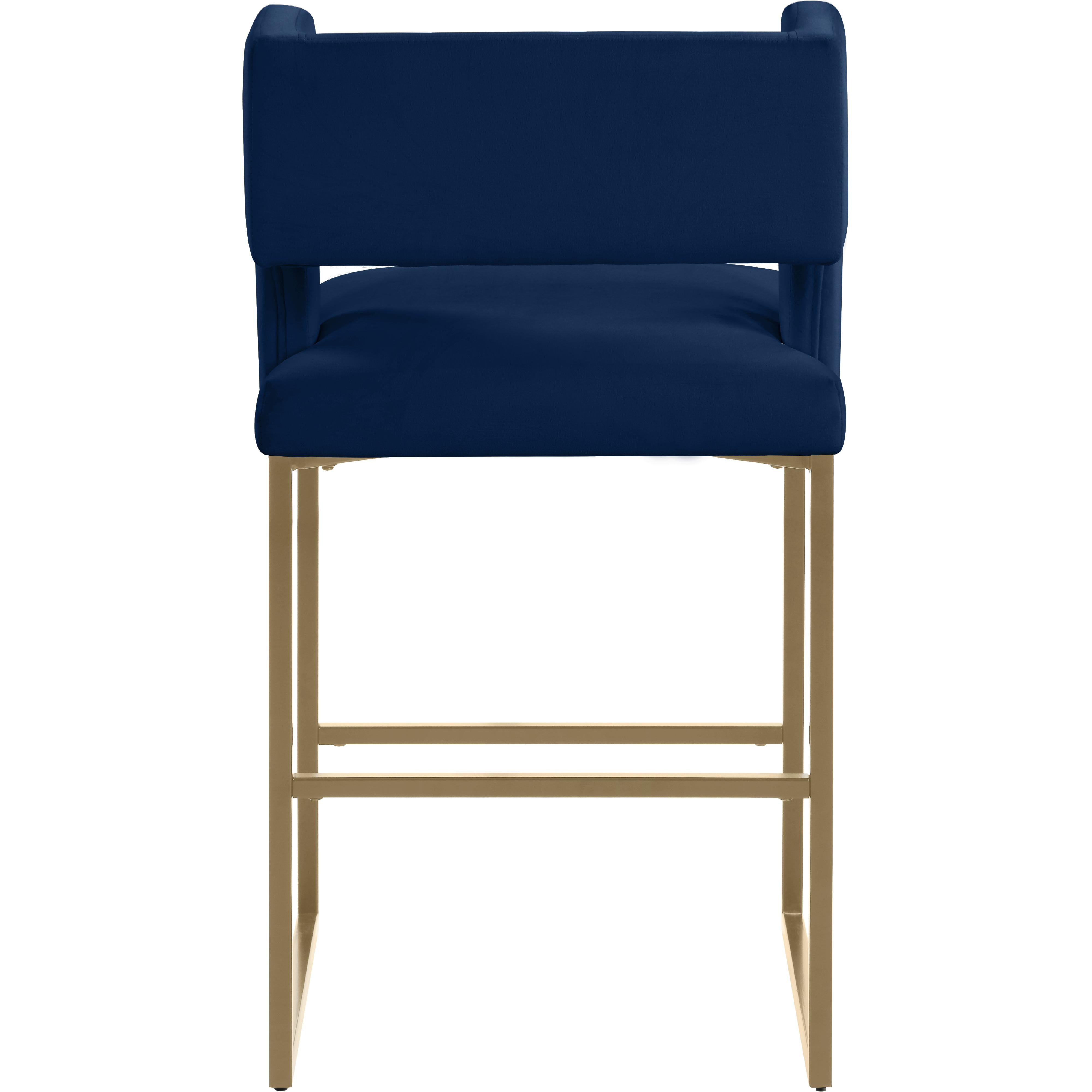 Meridian Caleb Navy Velvet Counter Stool