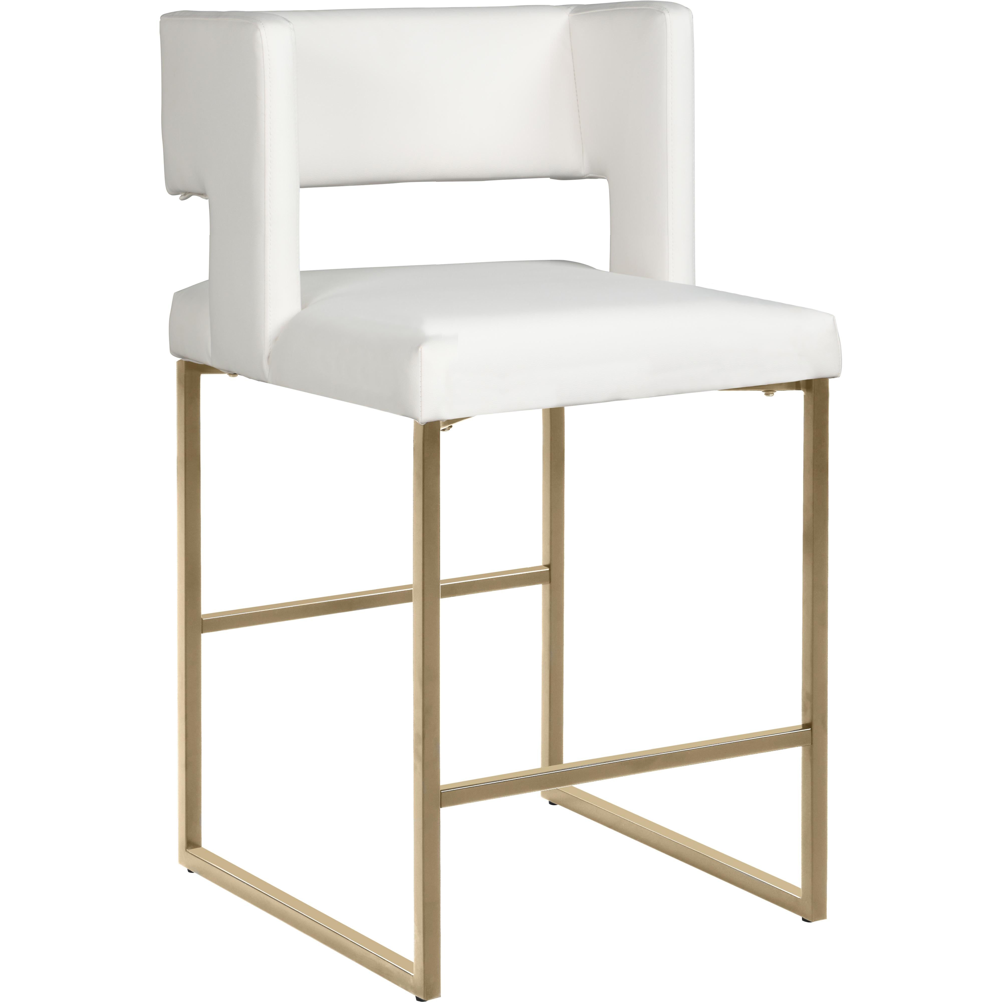 Meridian Caleb White Vegan Leather Counter Stool