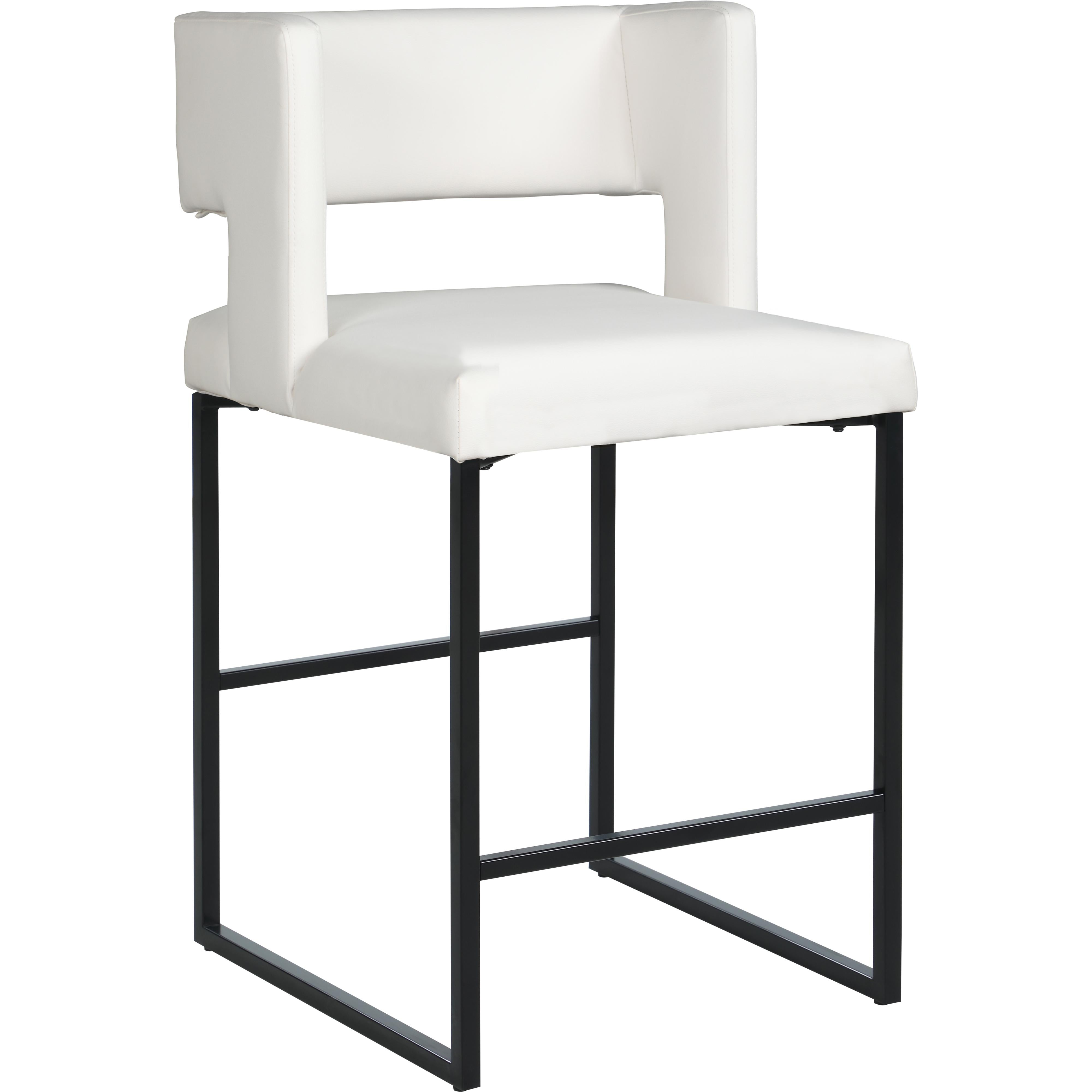 Meridian Caleb White Vegan Leather Counter Stool