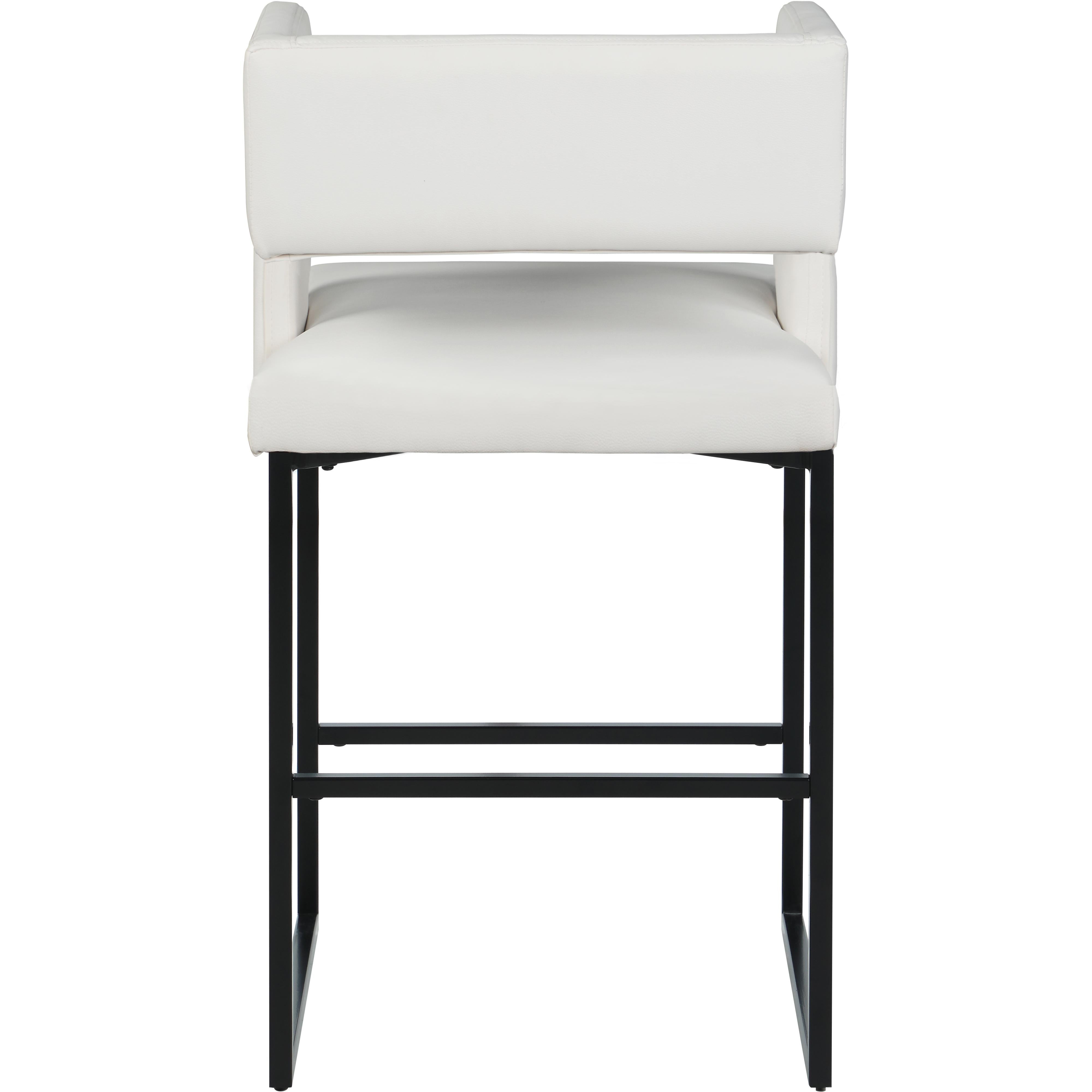 Meridian Caleb White Vegan Leather Counter Stool