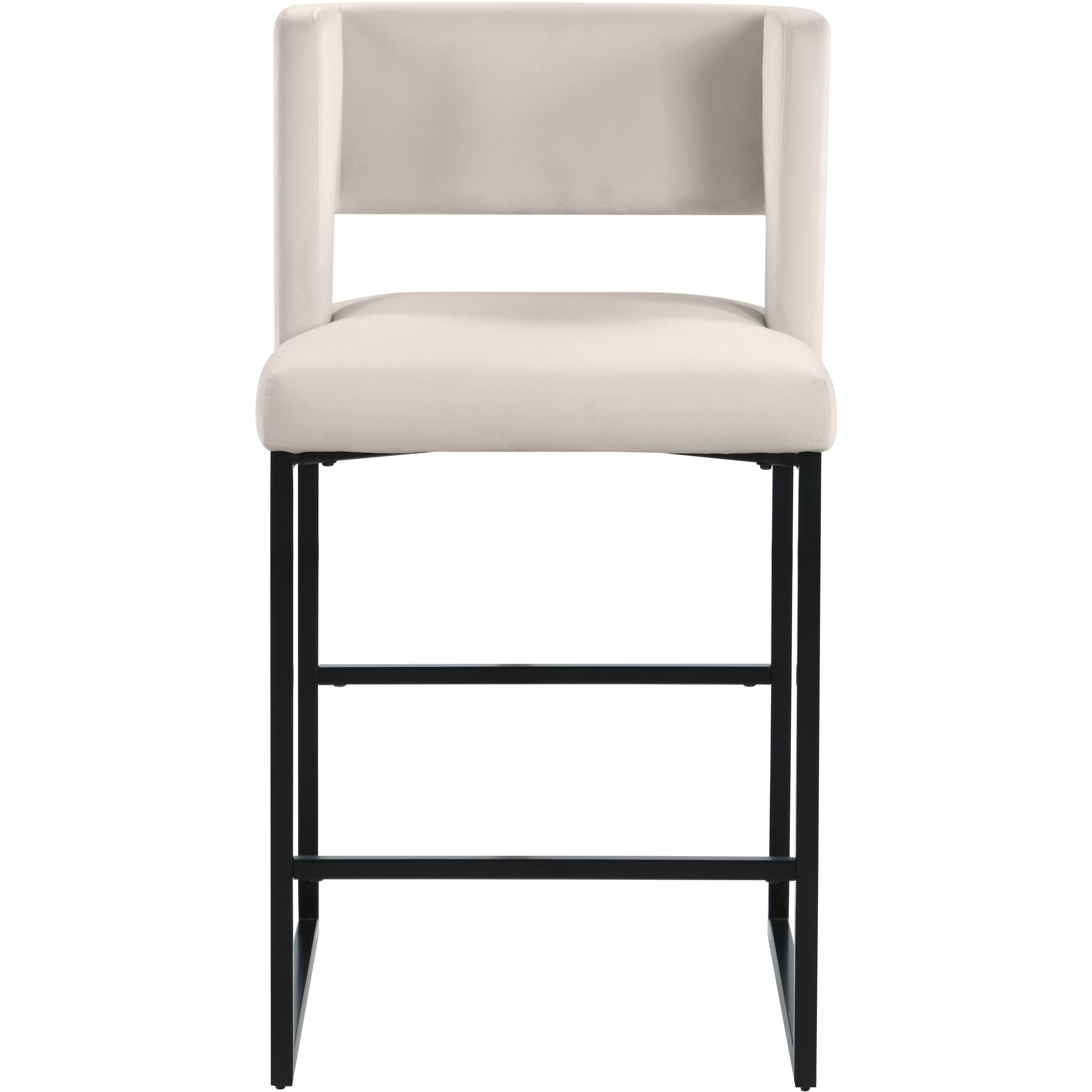 Meridian Caleb Cream Velvet Counter Stool