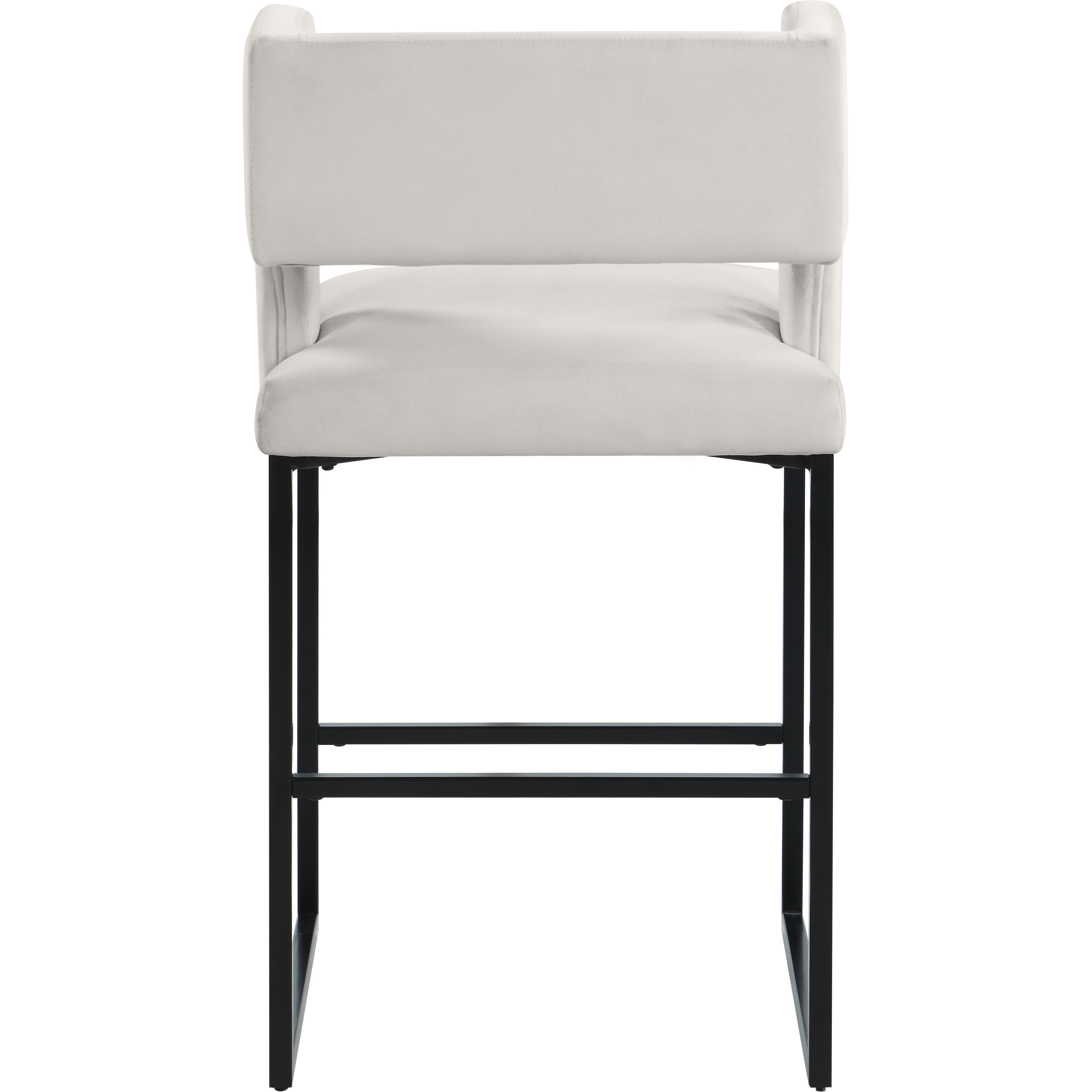 Meridian Caleb Cream Velvet Counter Stool