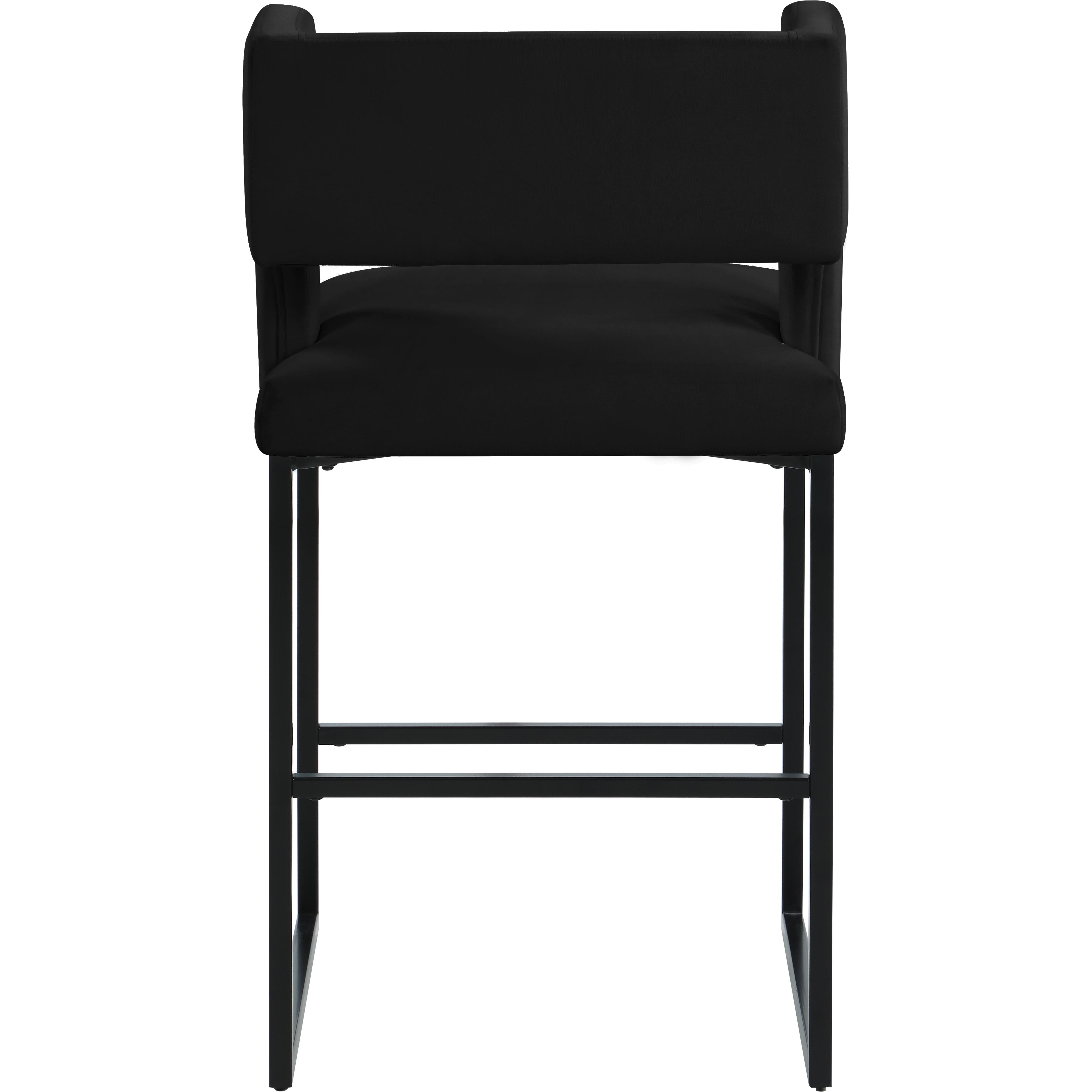 Meridian Caleb Black Velvet Counter Stool