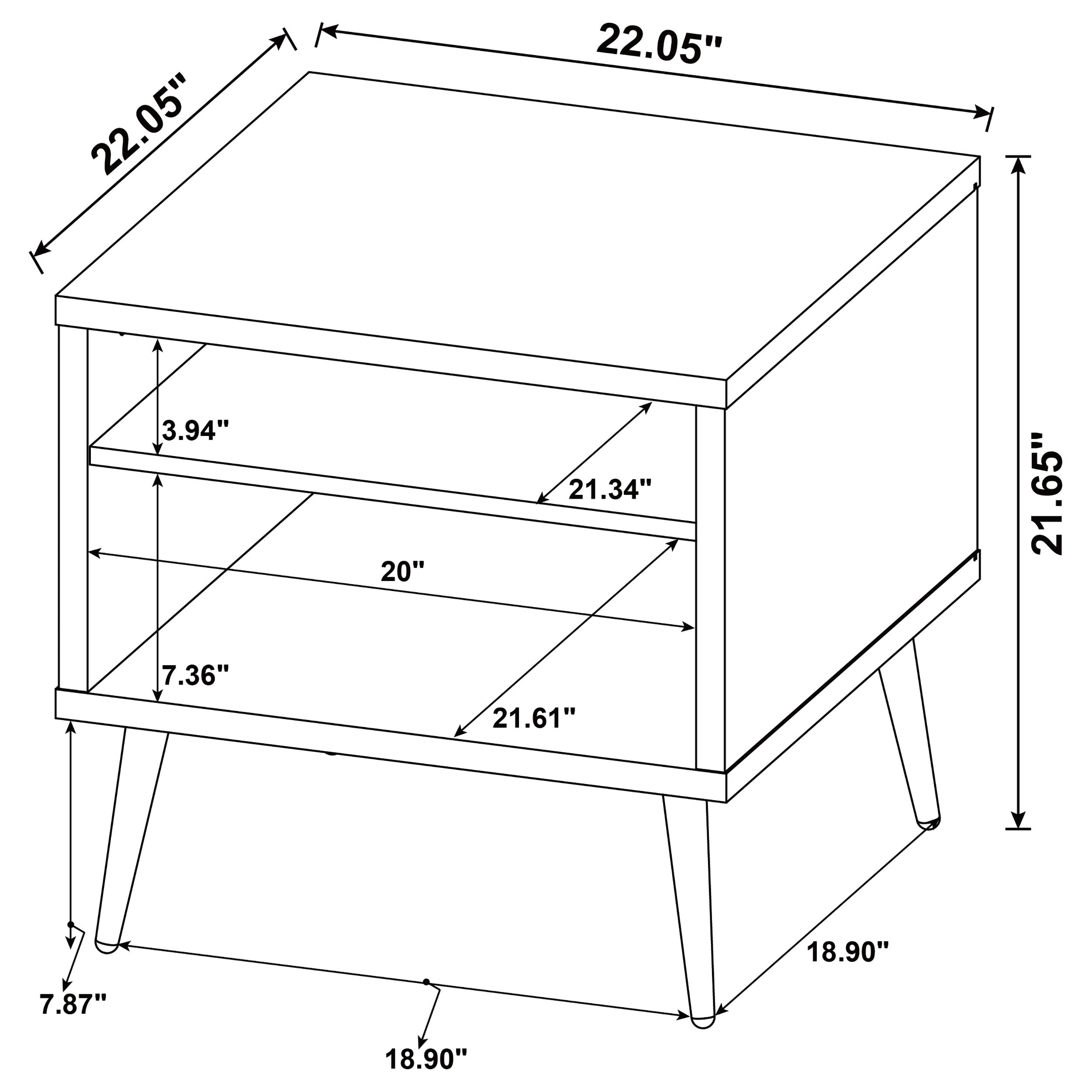 Welsh Square Engineered Wood End Table With Shelf Antique Pine and Grey