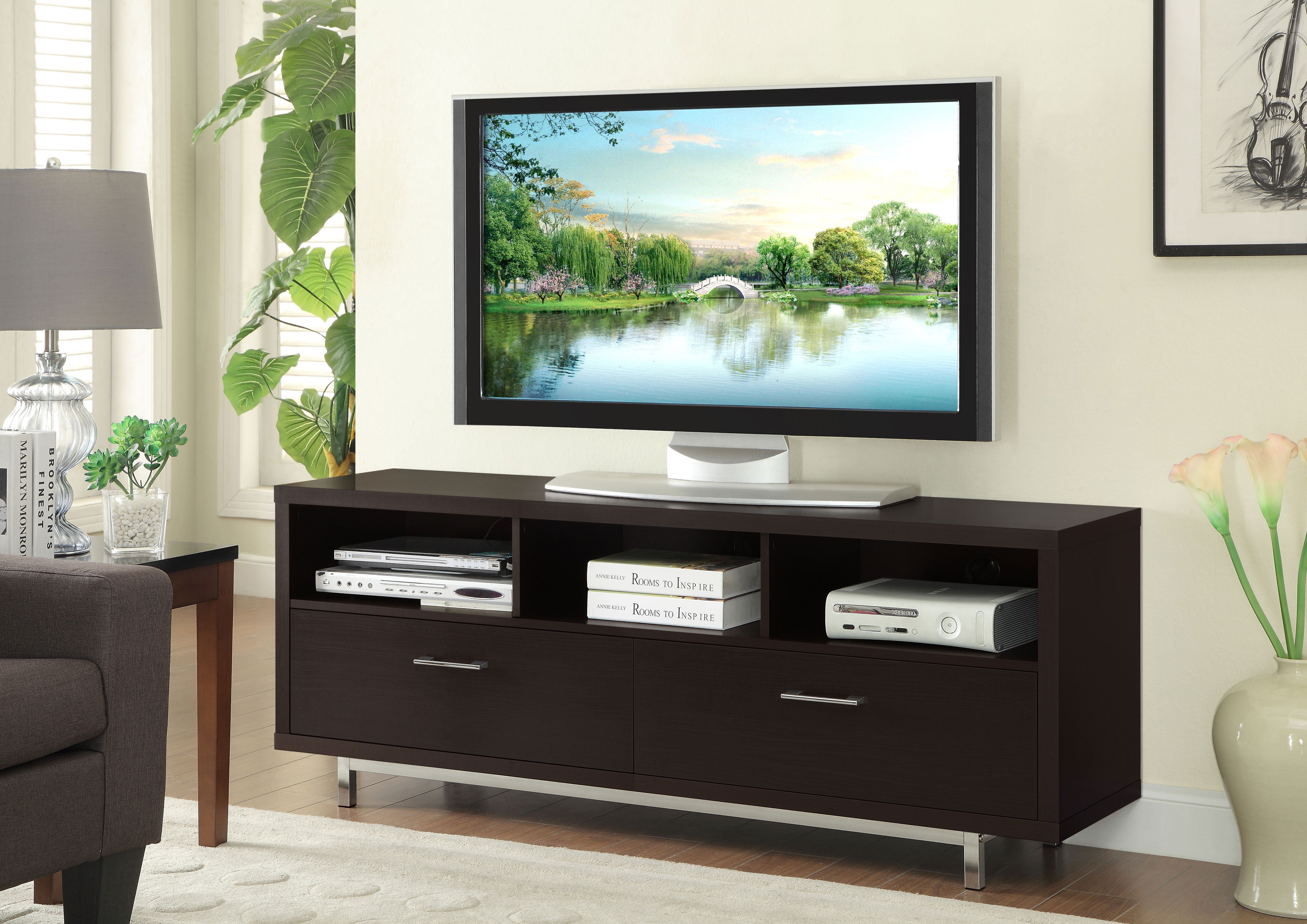 Casey 2-drawer Rectangular TV Console Cappuccino