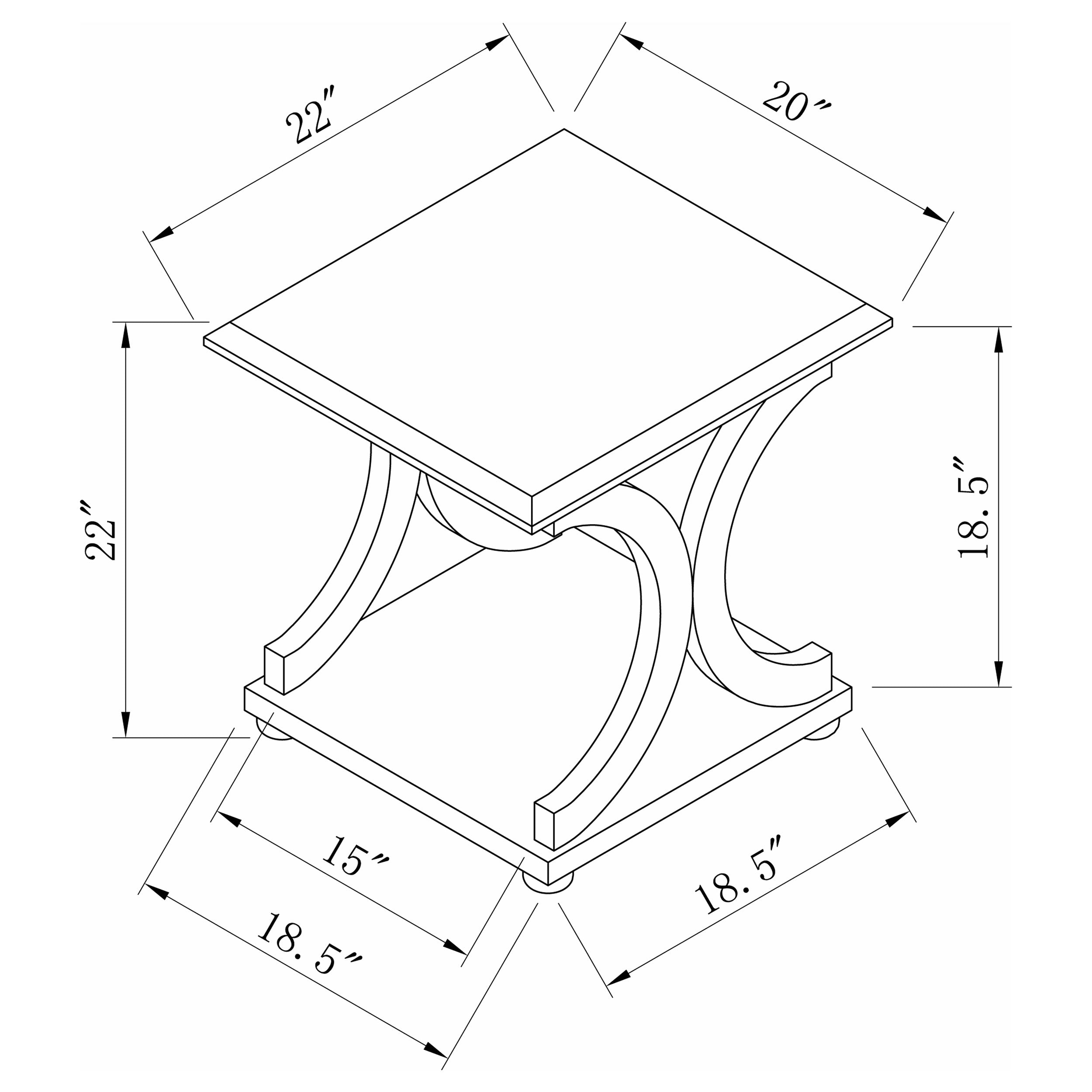 Shelly C-shaped Base End Table Cappuccino