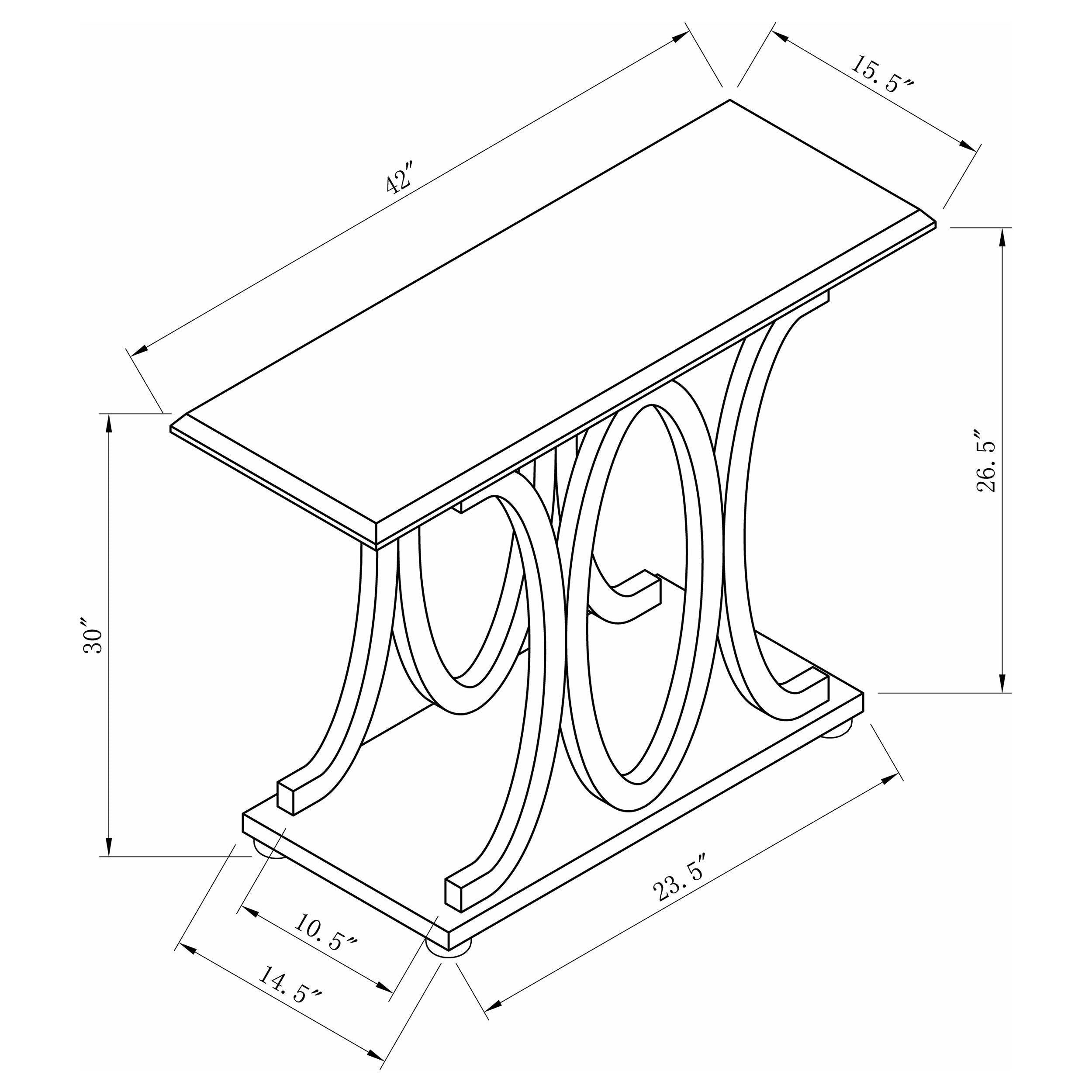 Shelly C-shaped Base Sofa Table Cappuccino