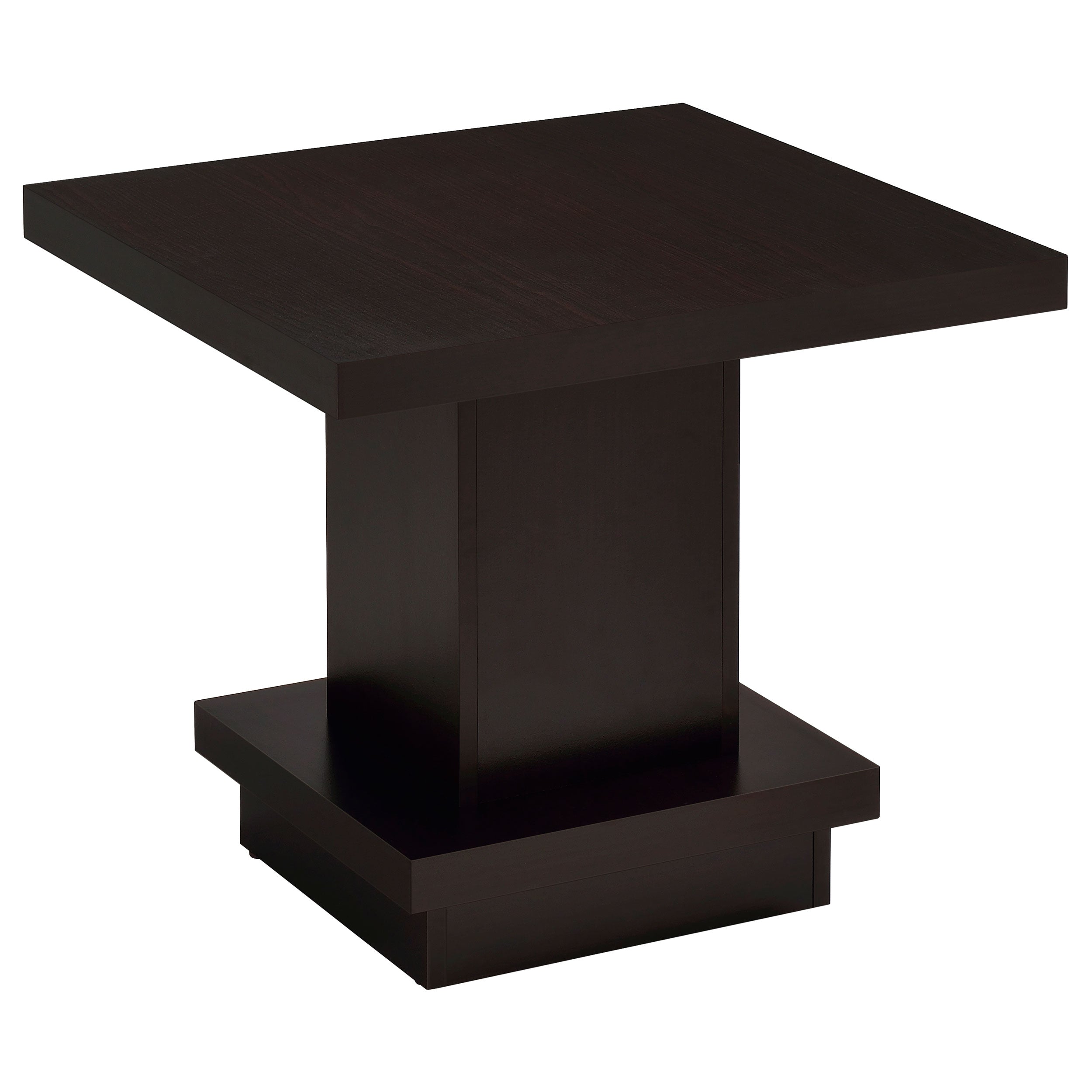 Reston Pedestal Square End Table Cappuccino