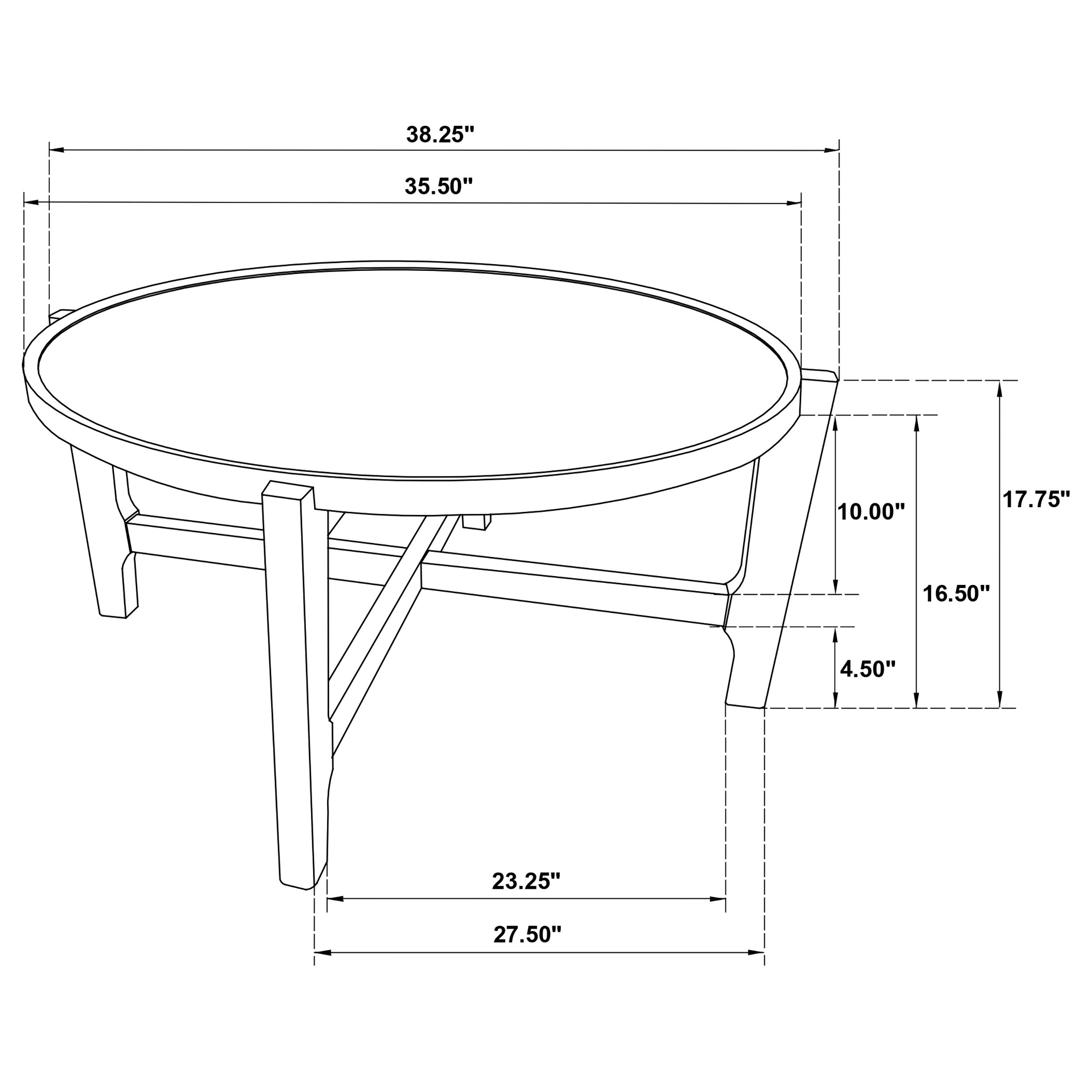 Cota Round Solid Wood Coffee Table Dark Brown