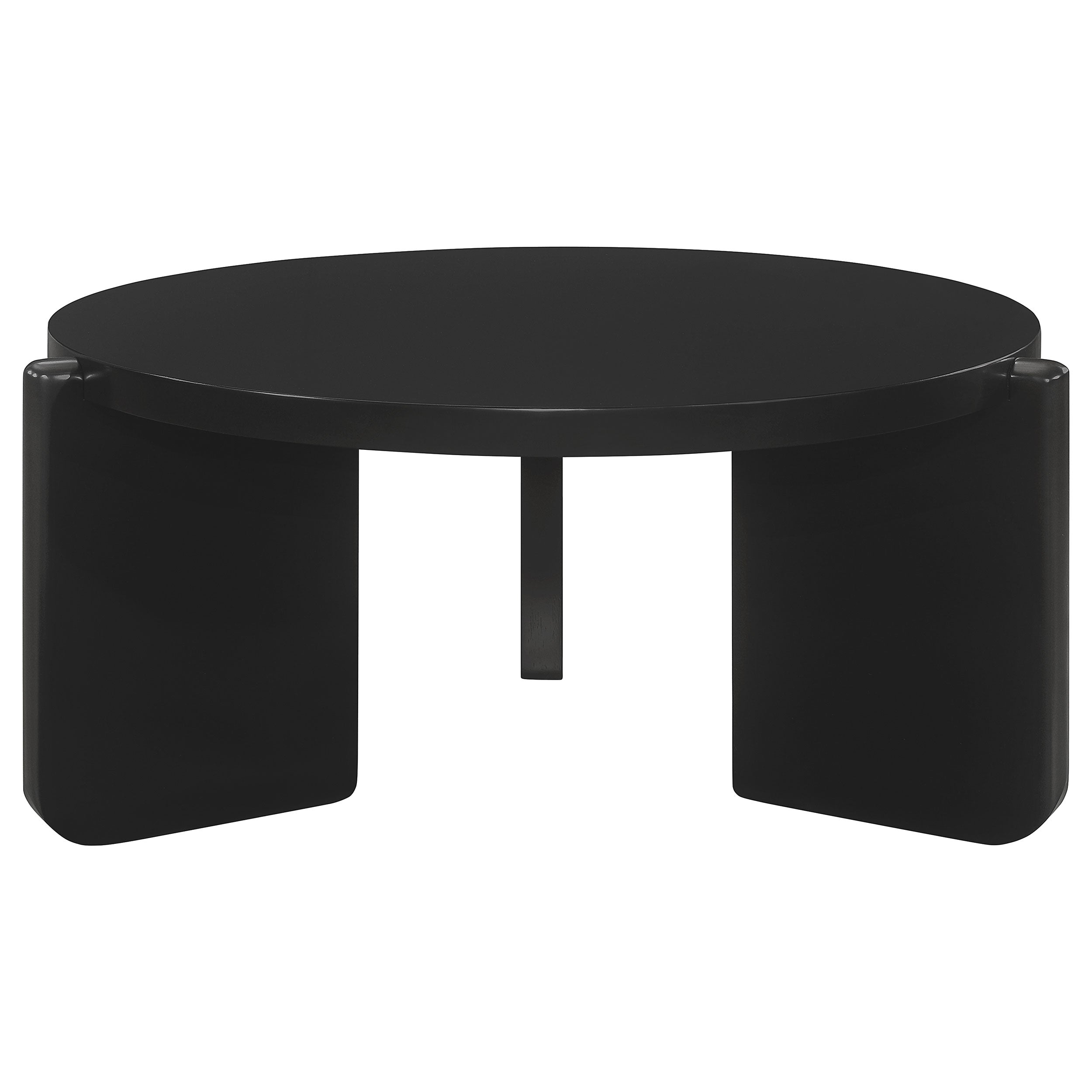 Cordova Round Solid Wood Coffee Table Black