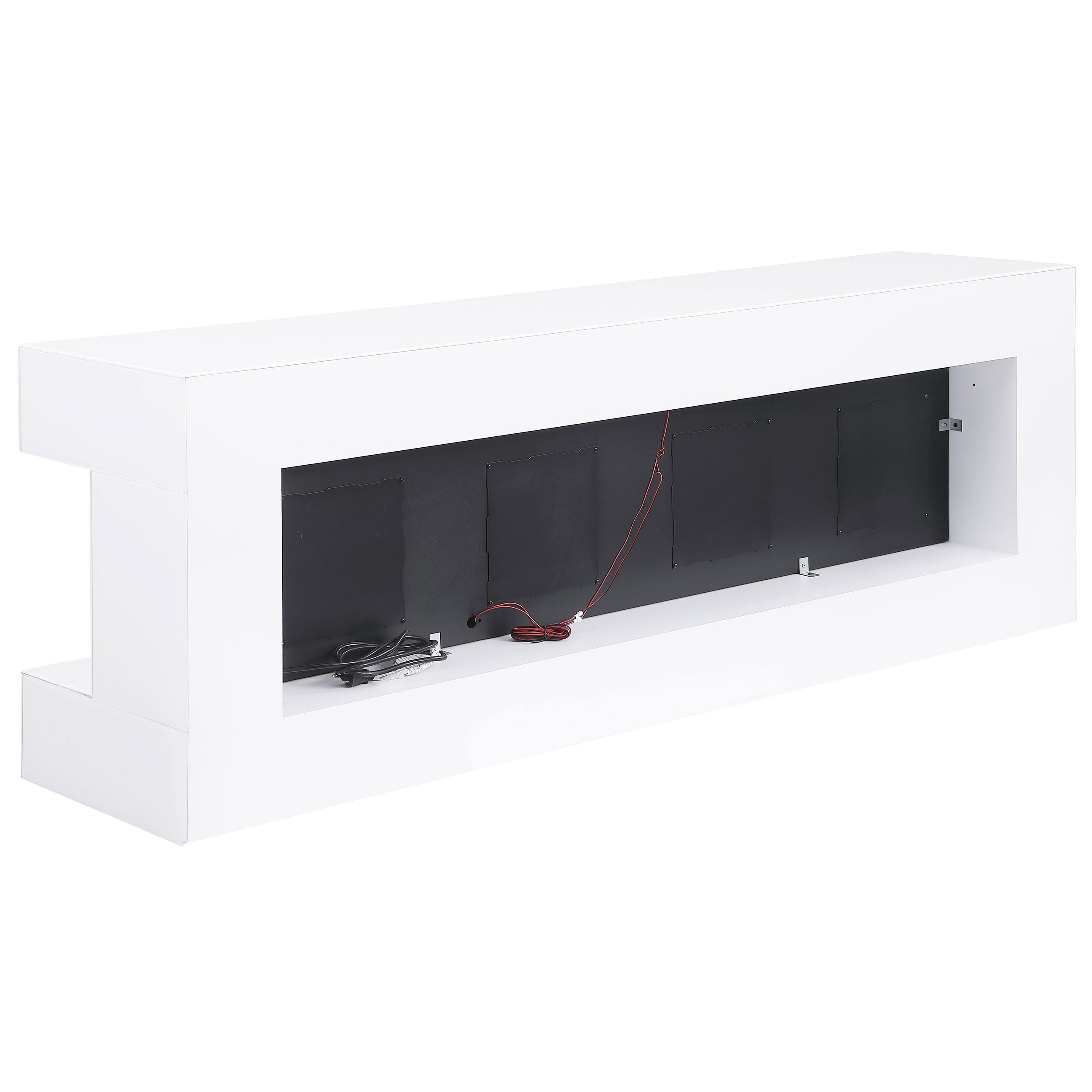 Vallerie 71" TV Stand with Visual Flame Box White