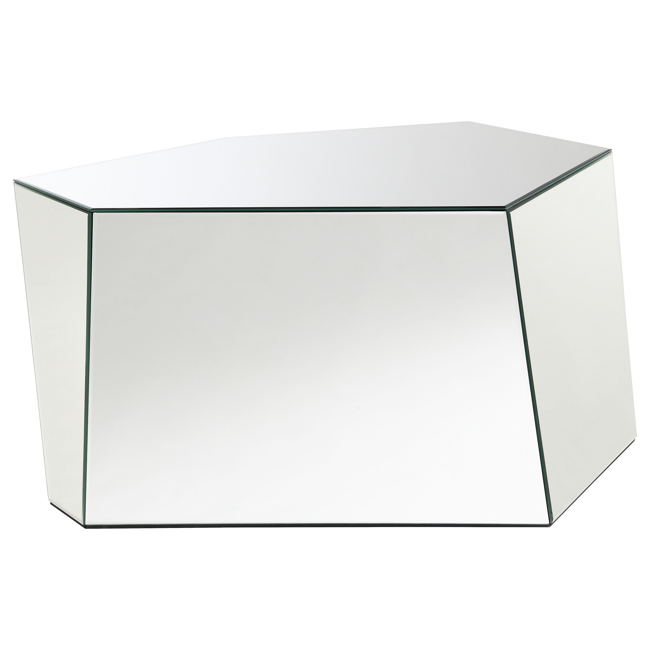 Capella Mirrored Abstract Geometric Coffee Table Silver