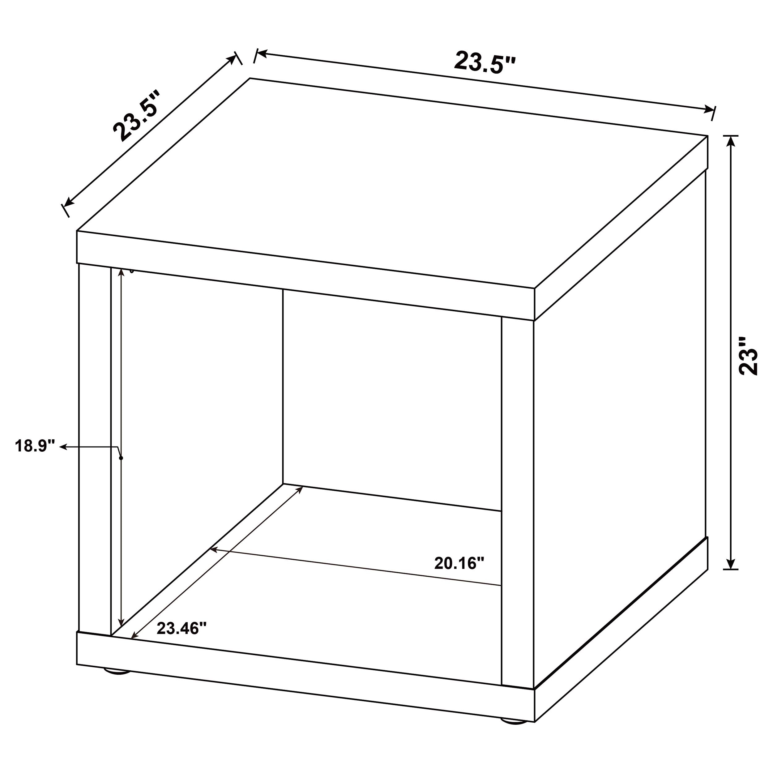 Frisco Square Engineered Wood Side End Table Dark Pine