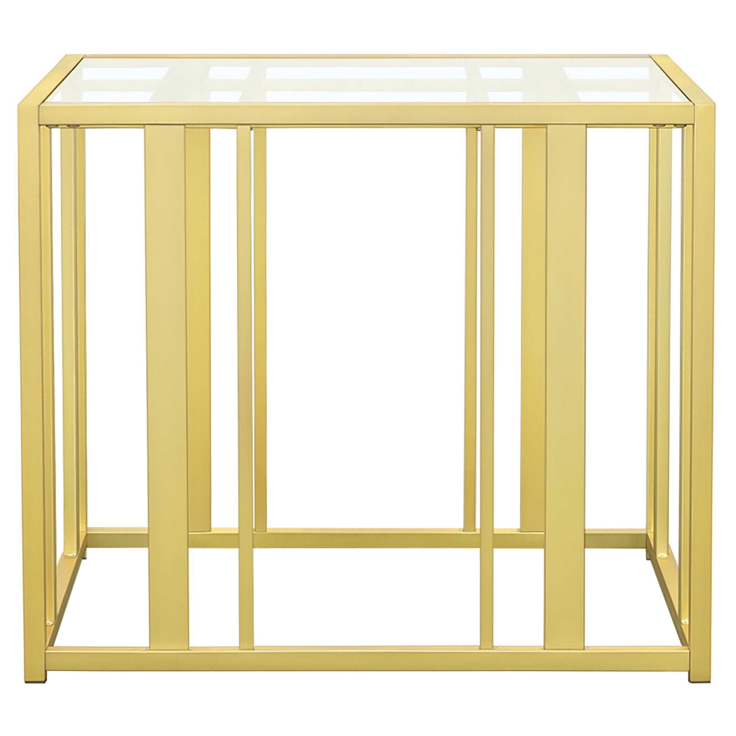 Adri Metal Frame End Table Matte Brass