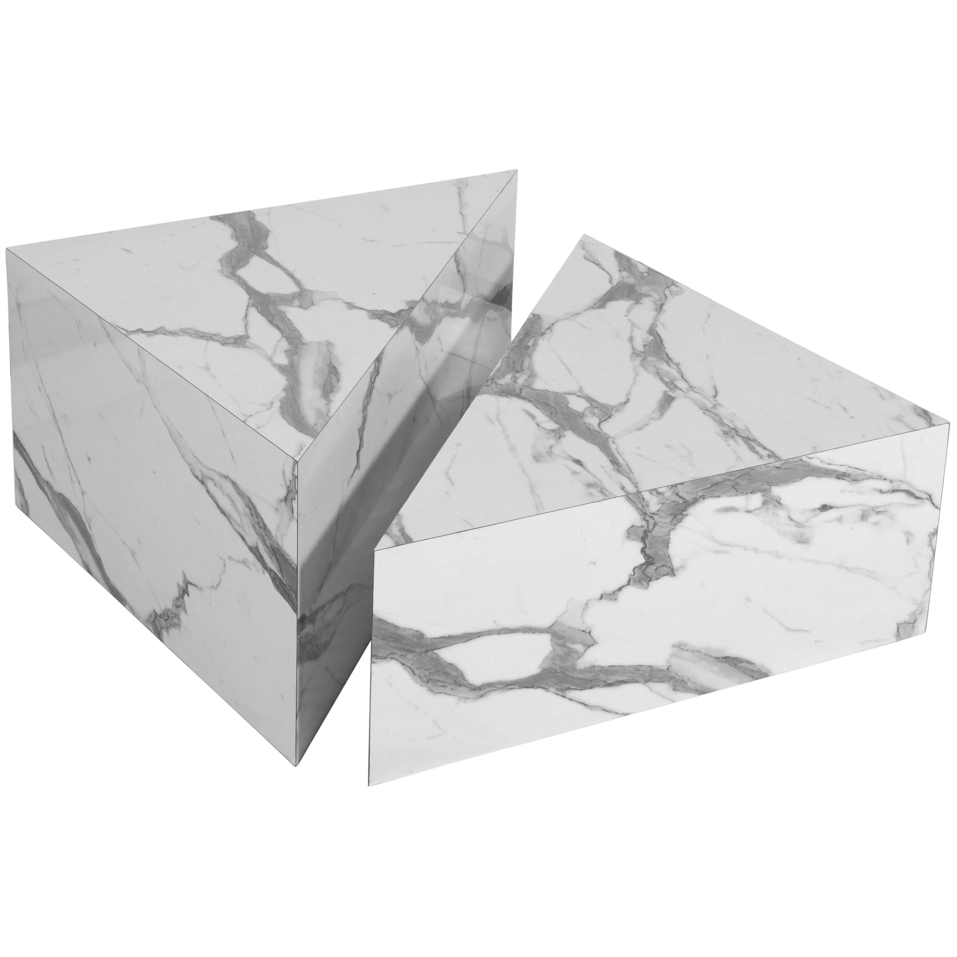 Meridian Aritzia White Faux Marble Coffee Table