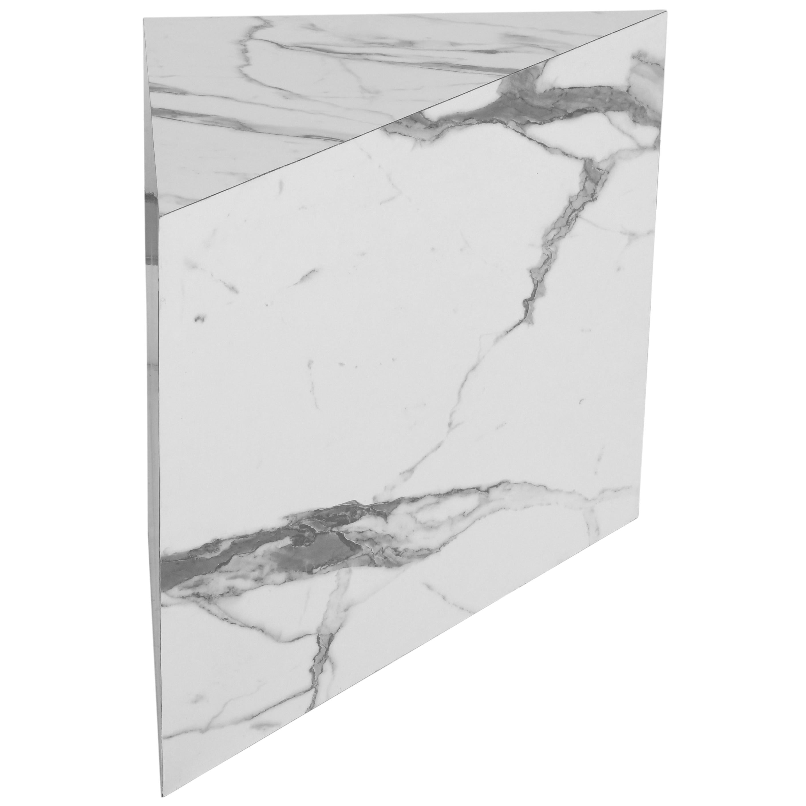 Meridian Aritzia White Faux Marble End Table