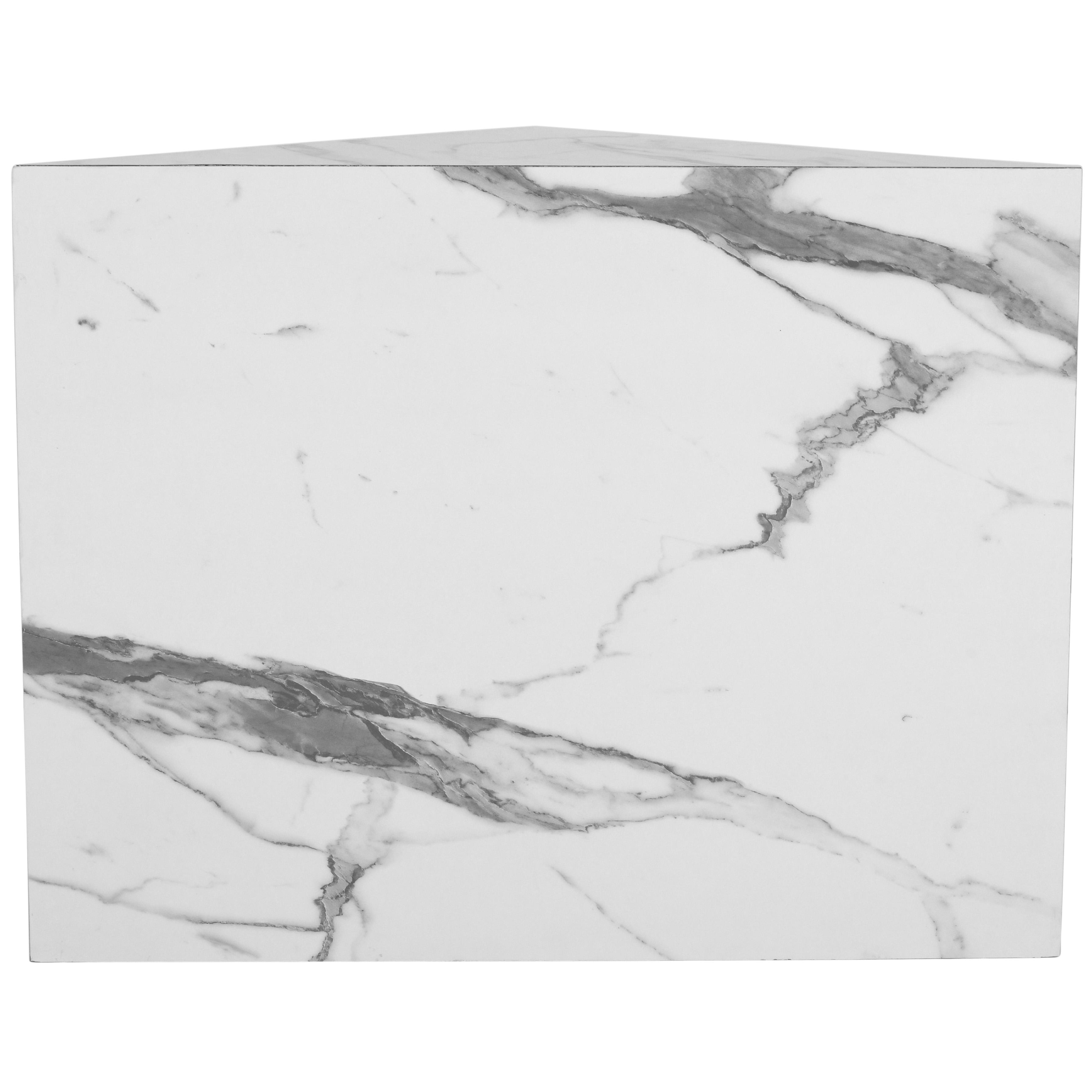 Meridian Aritzia White Faux Marble End Table