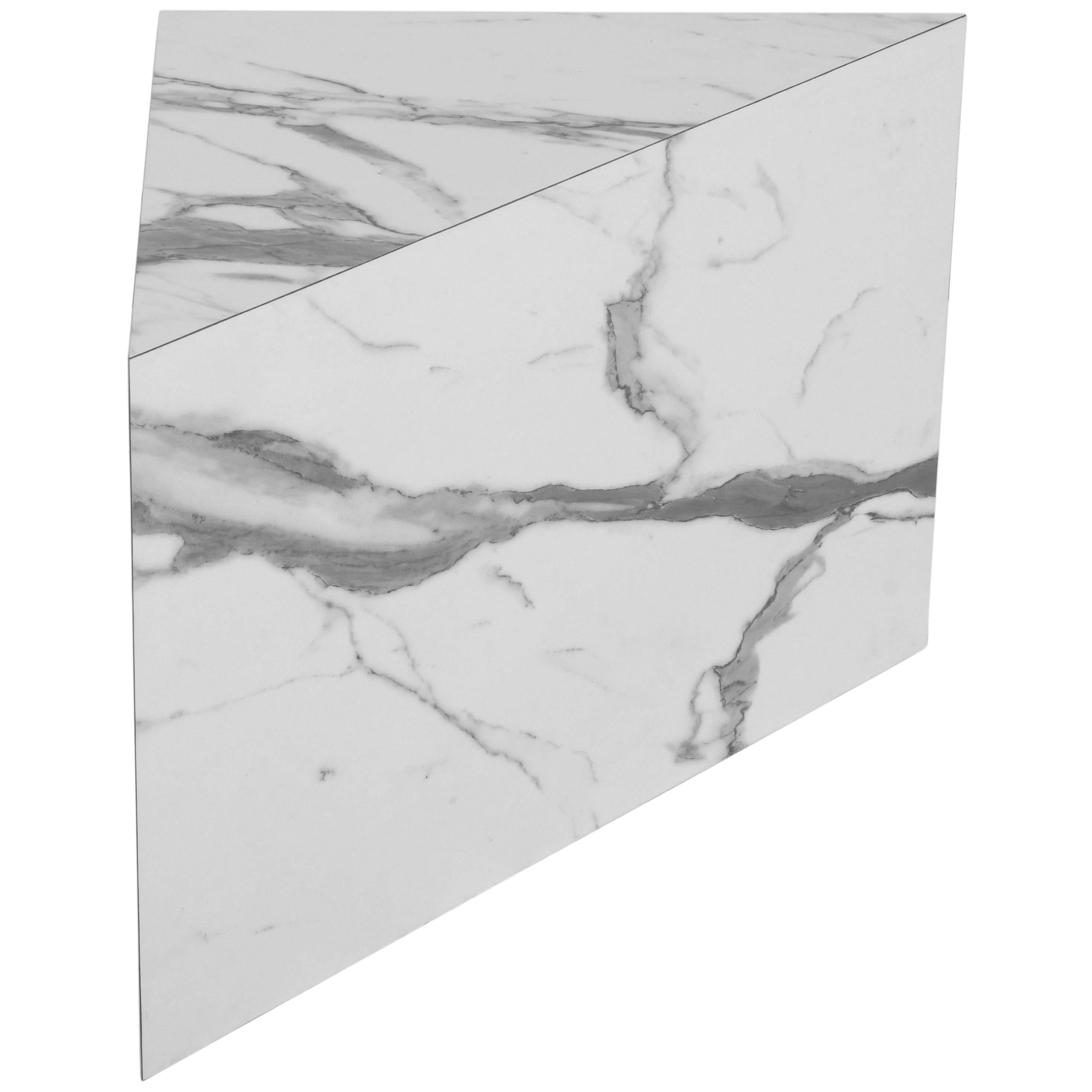 Meridian Aritzia White Faux Marble End Table