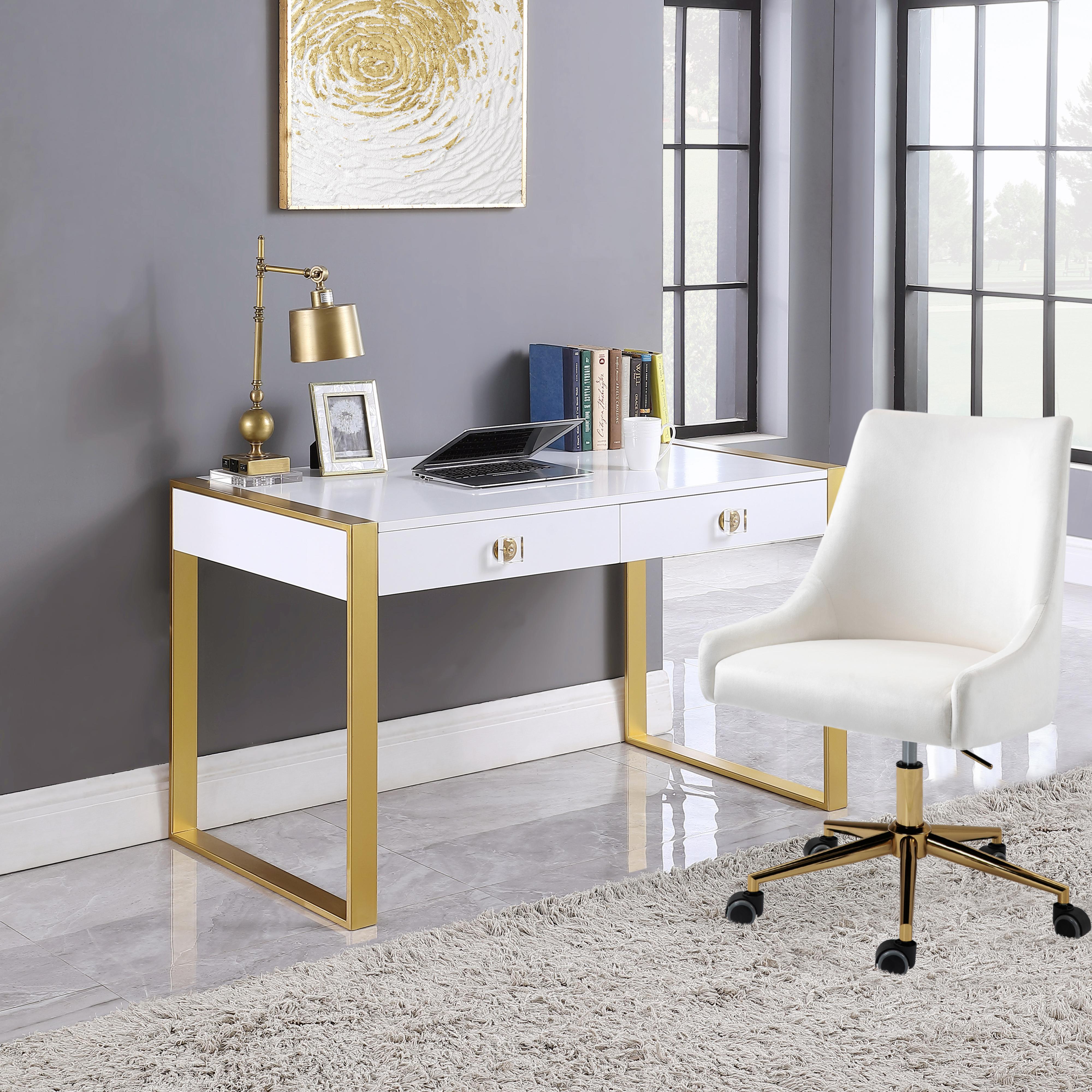 Meridian Victoria White / Gold Desk/Console