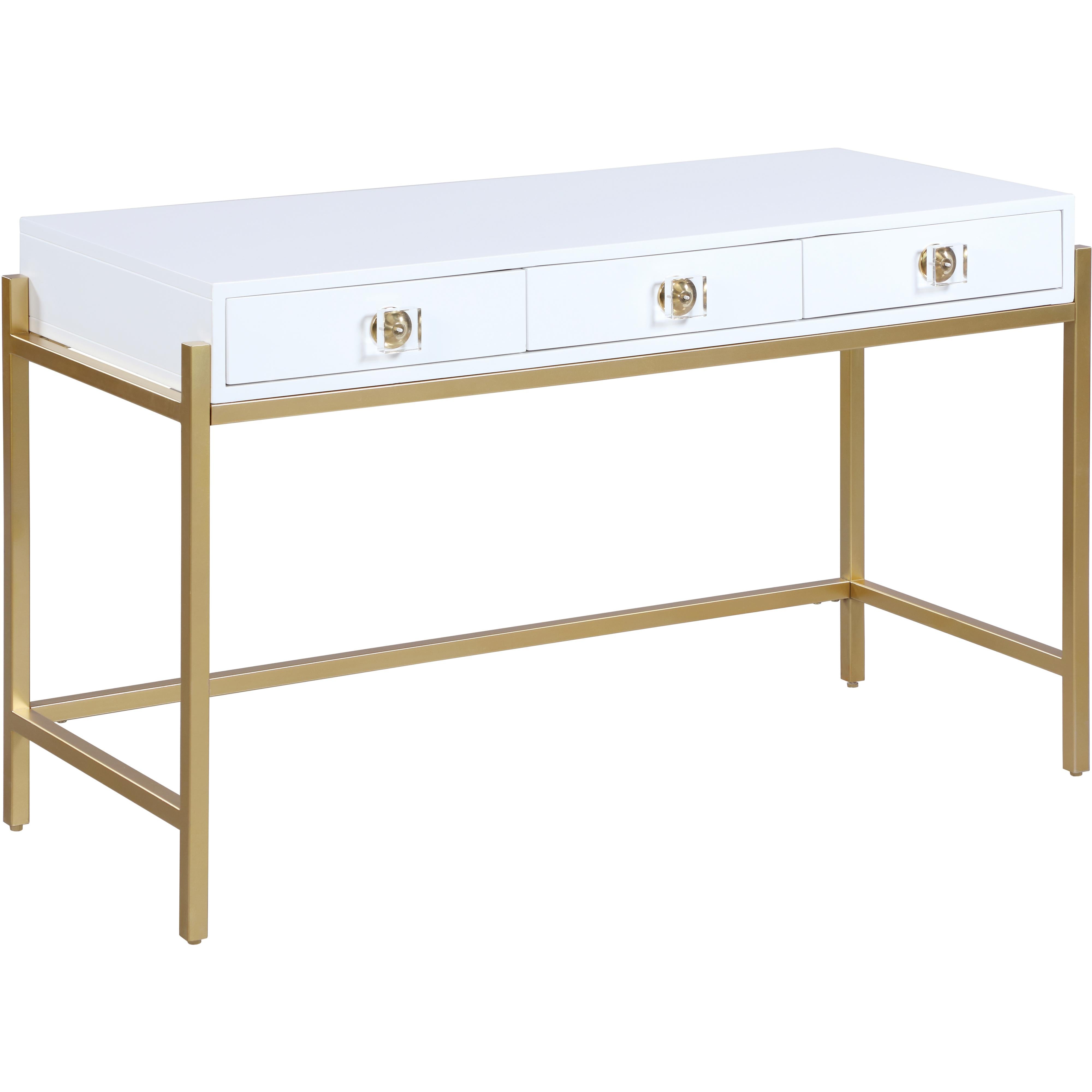 Meridian Abigail White / Gold Desk/Console