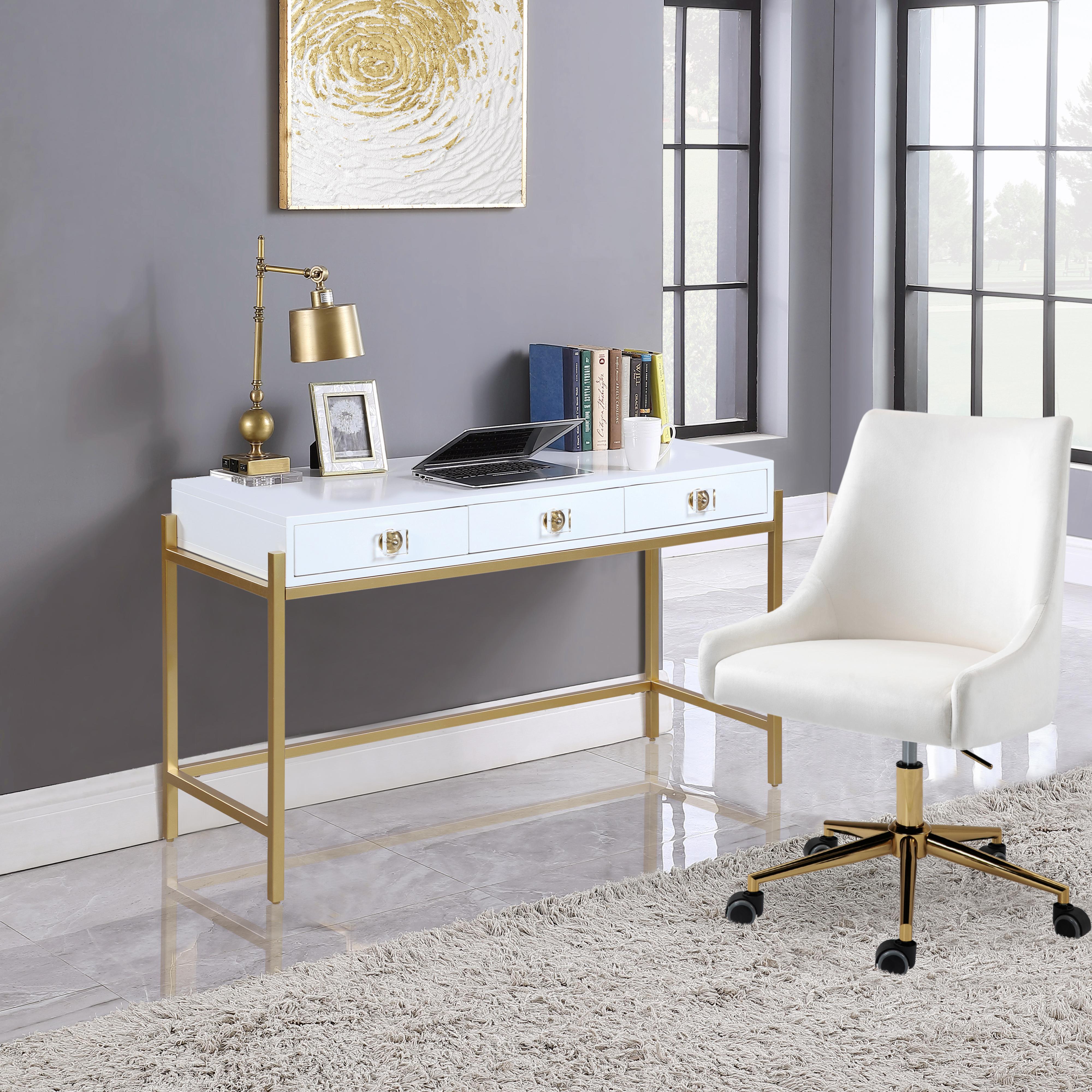 Meridian Abigail White / Gold Desk/Console