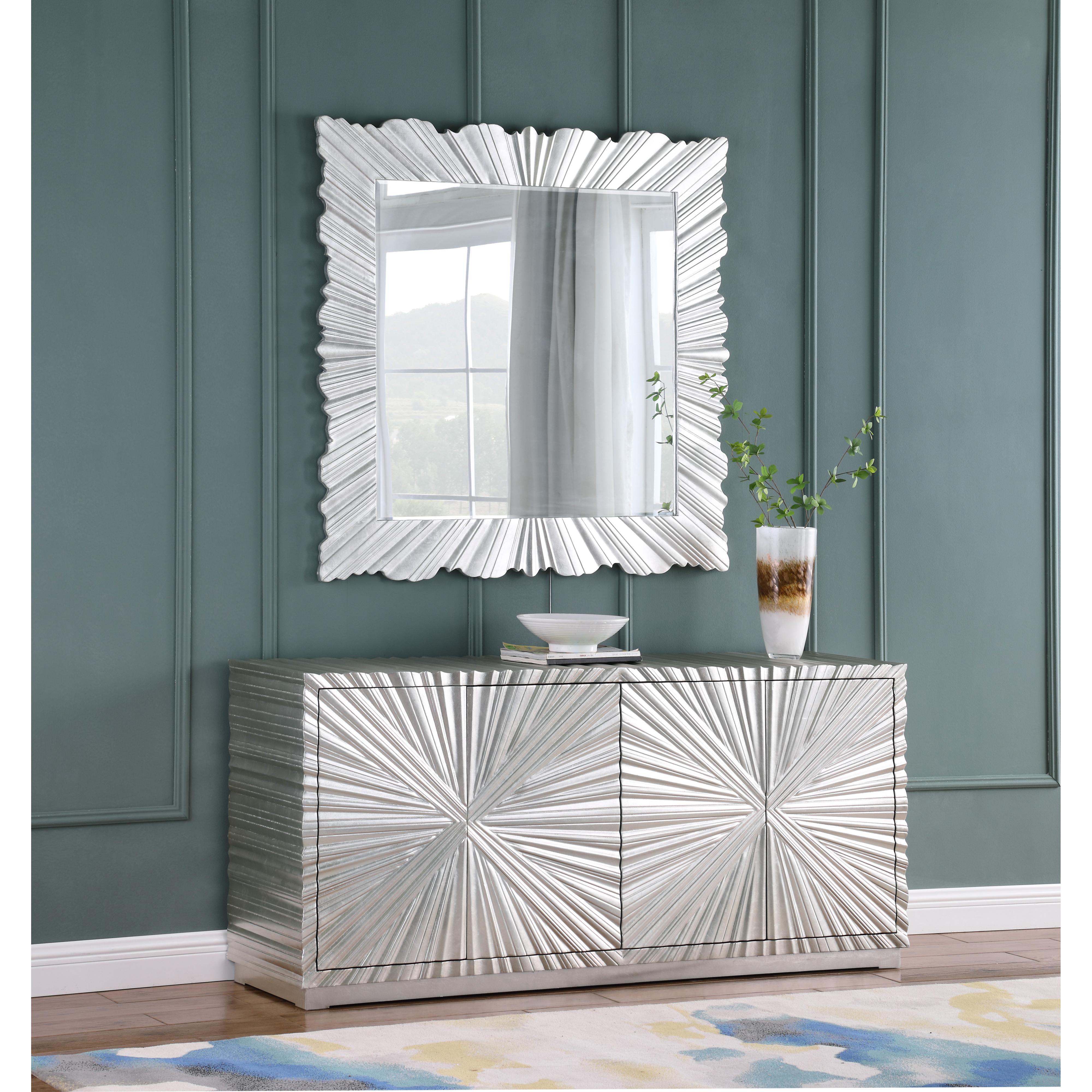 Meridian Silverton Silver Leaf Mirror