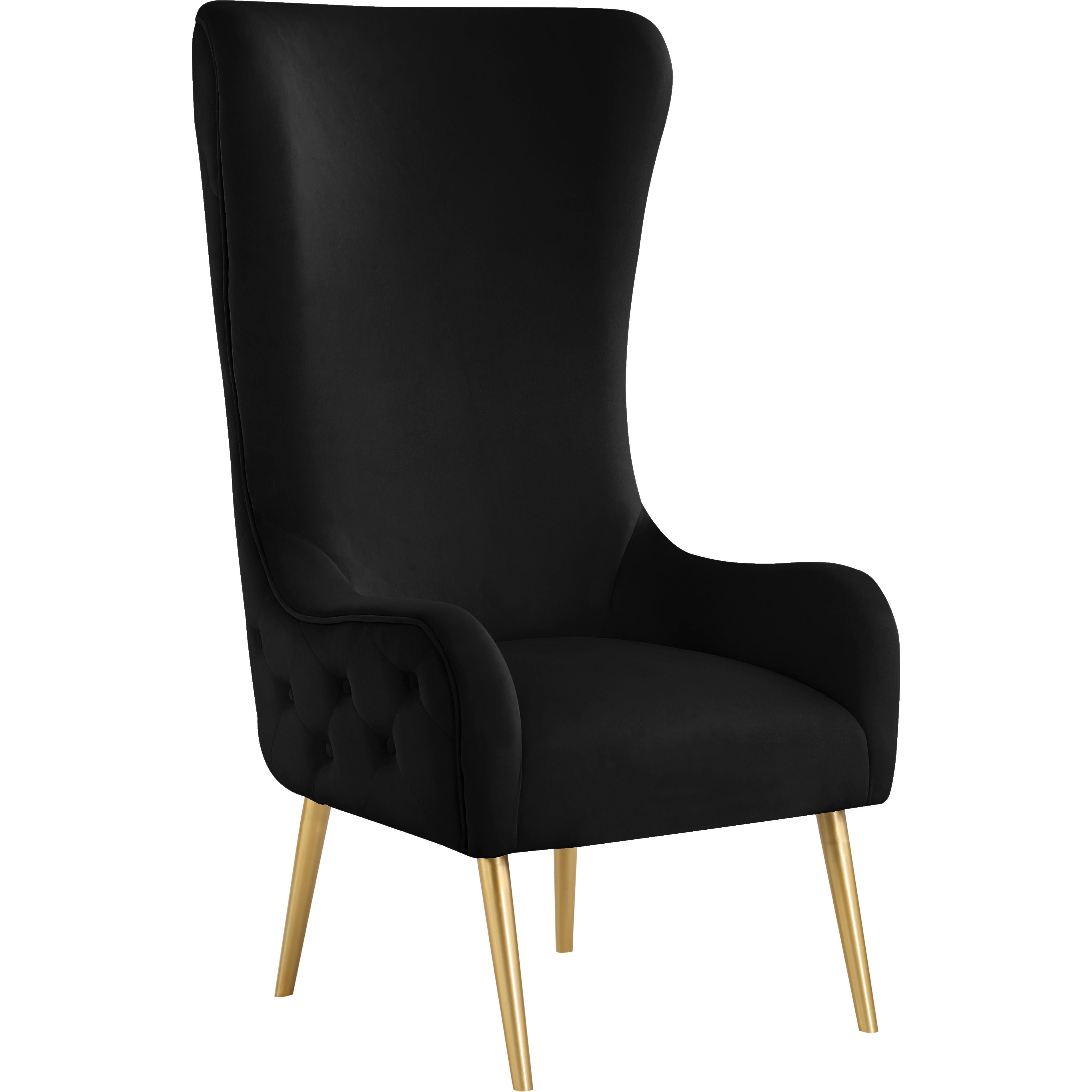 Meridian Alexander Black Velvet Accent Chair