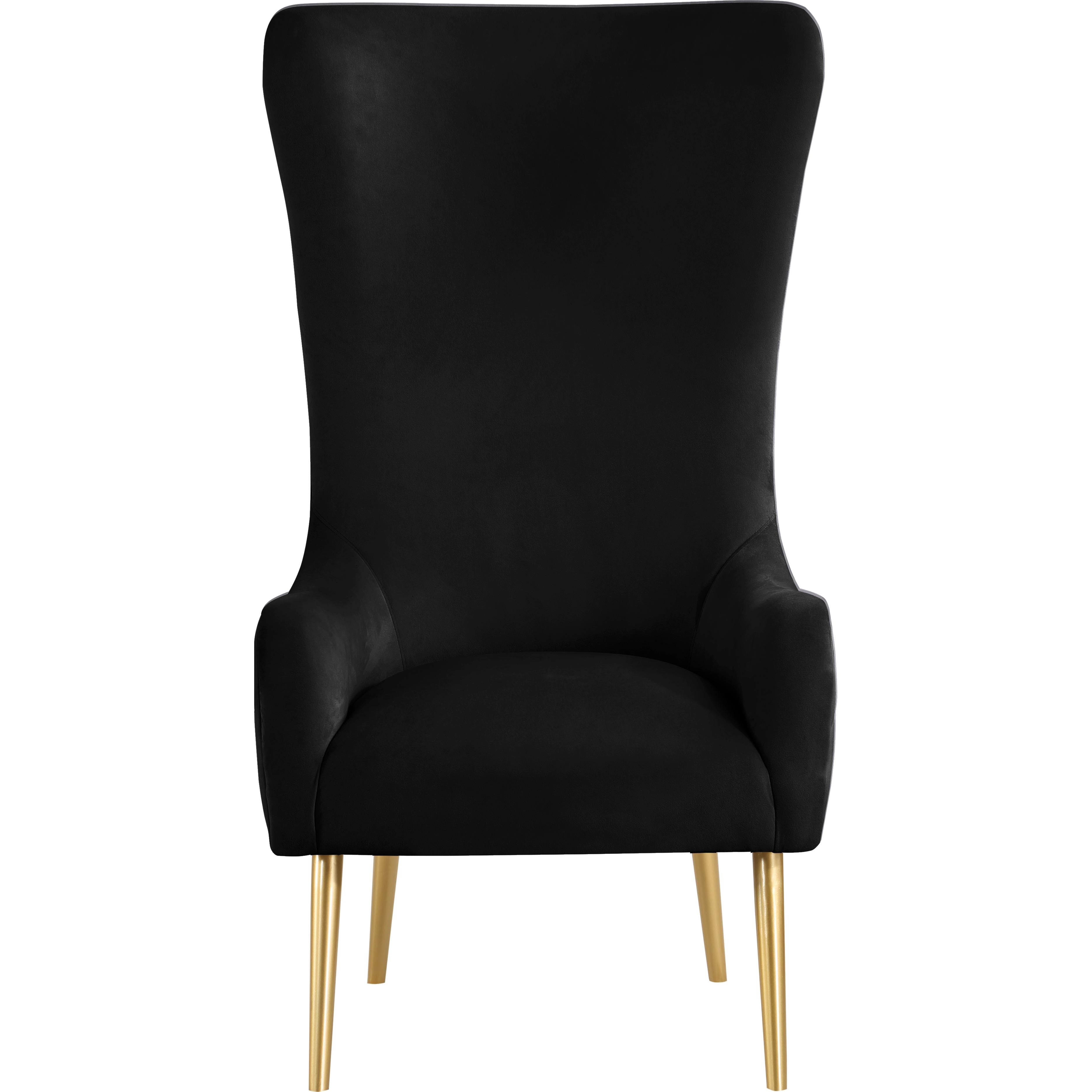 Meridian Alexander Black Velvet Accent Chair