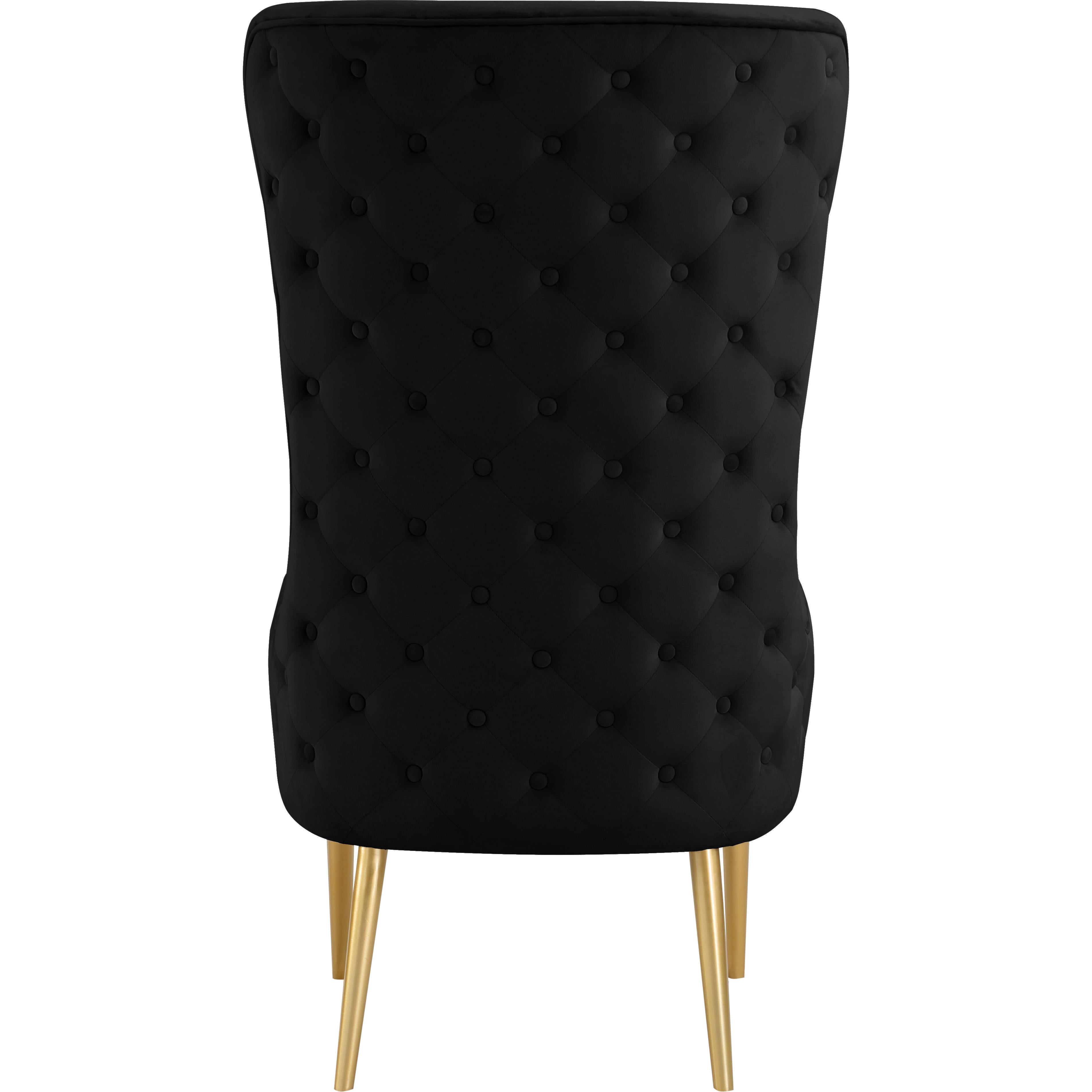 Meridian Alexander Black Velvet Accent Chair