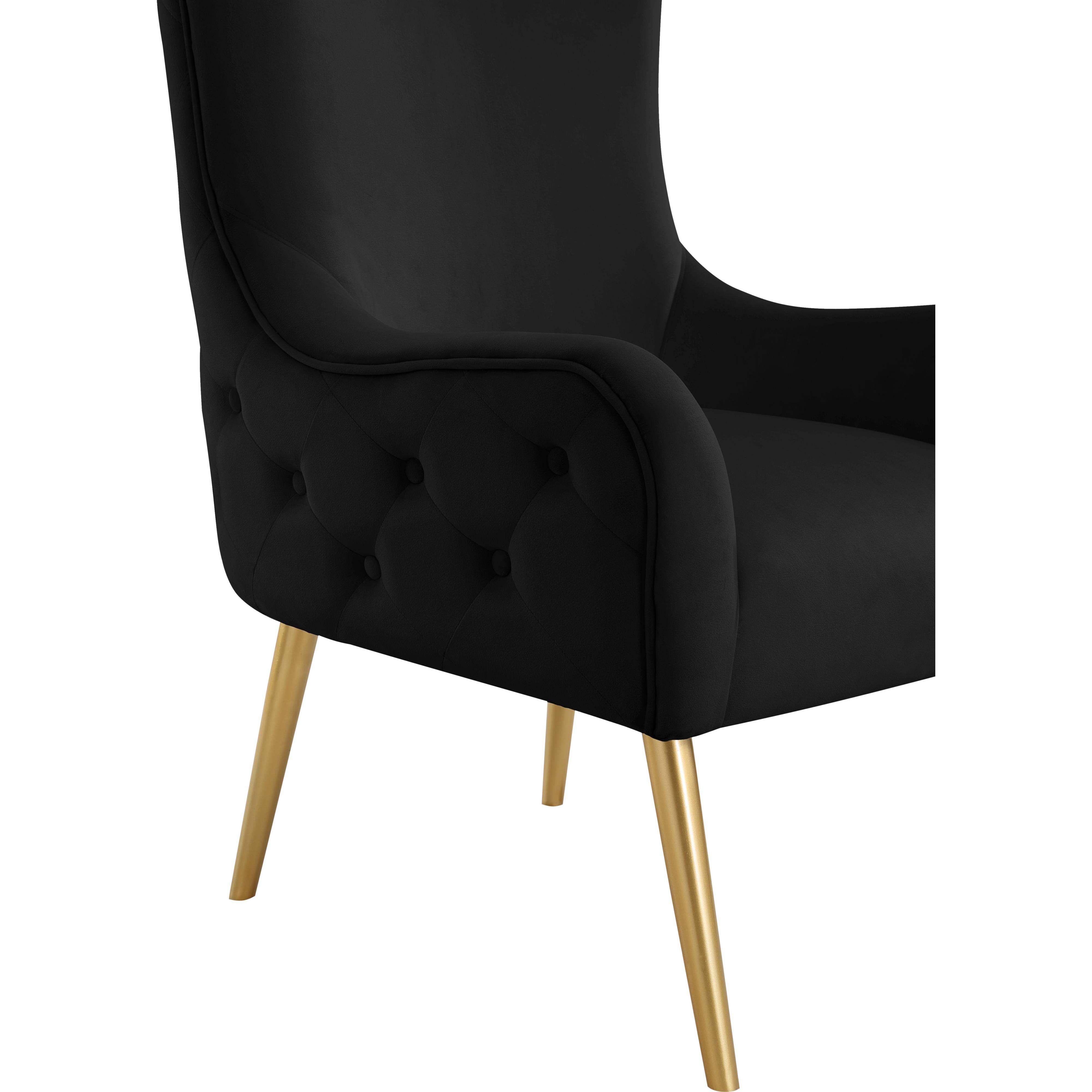 Meridian Alexander Black Velvet Accent Chair