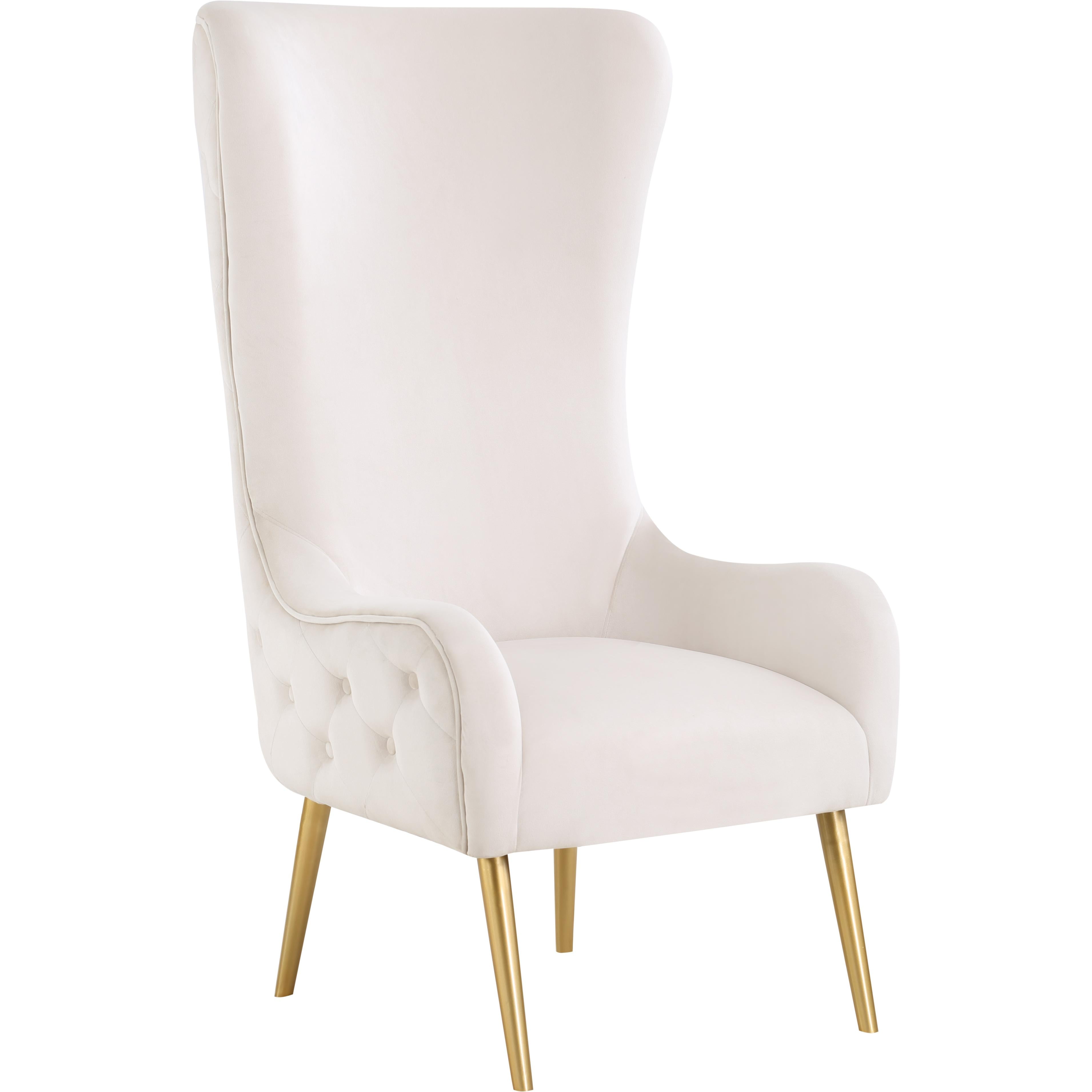 Meridian Alexander Cream Velvet Accent Chair