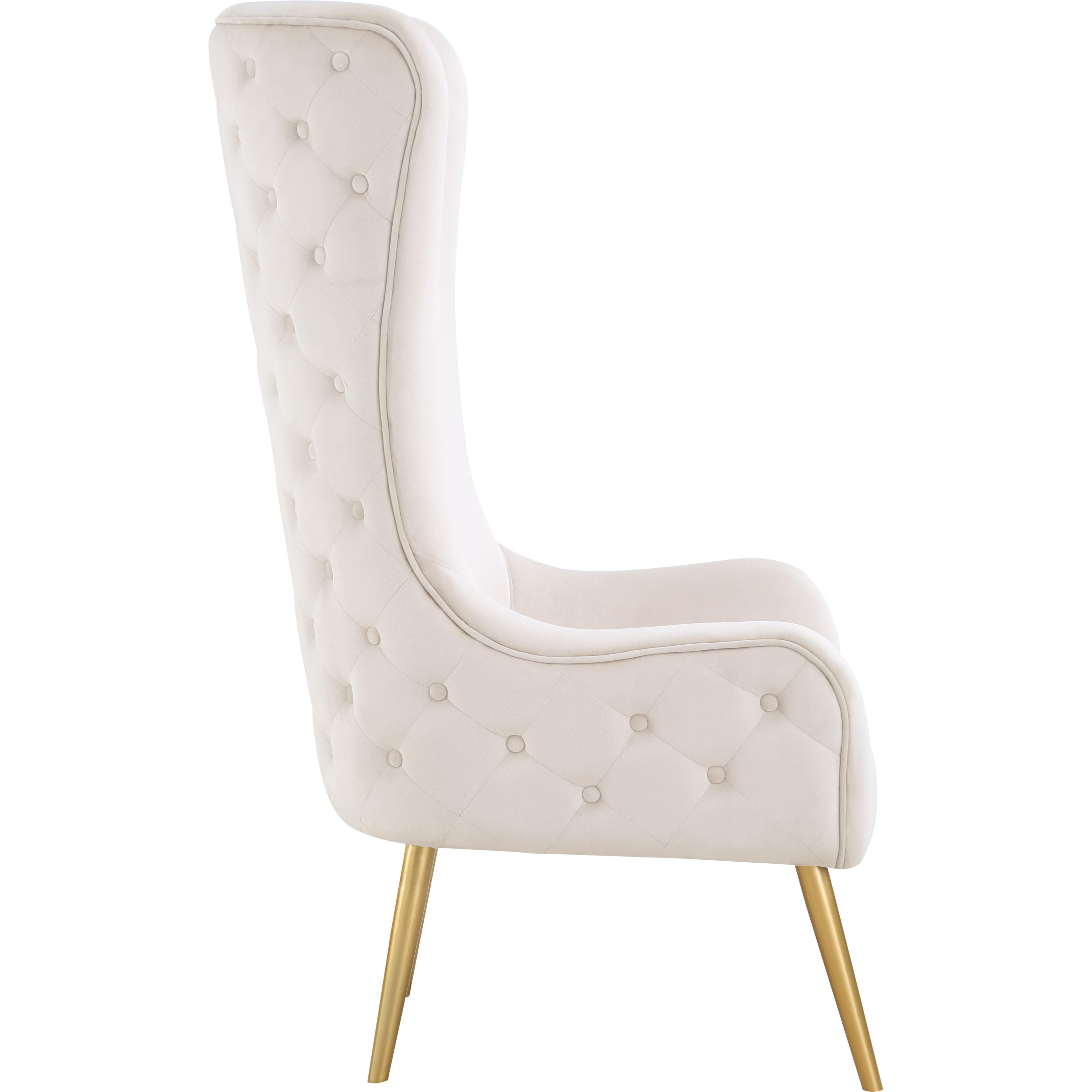 Meridian Alexander Cream Velvet Accent Chair