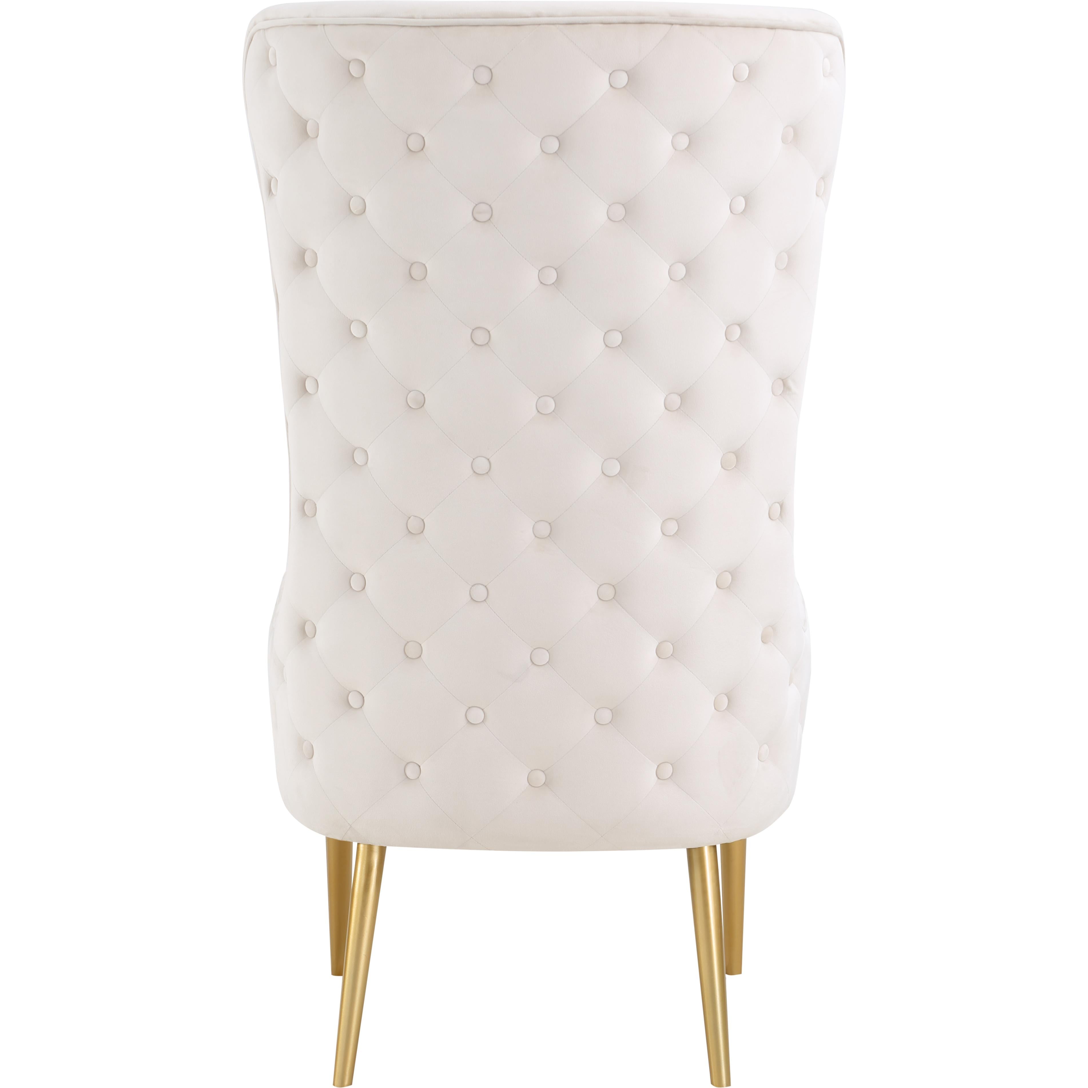 Meridian Alexander Cream Velvet Accent Chair