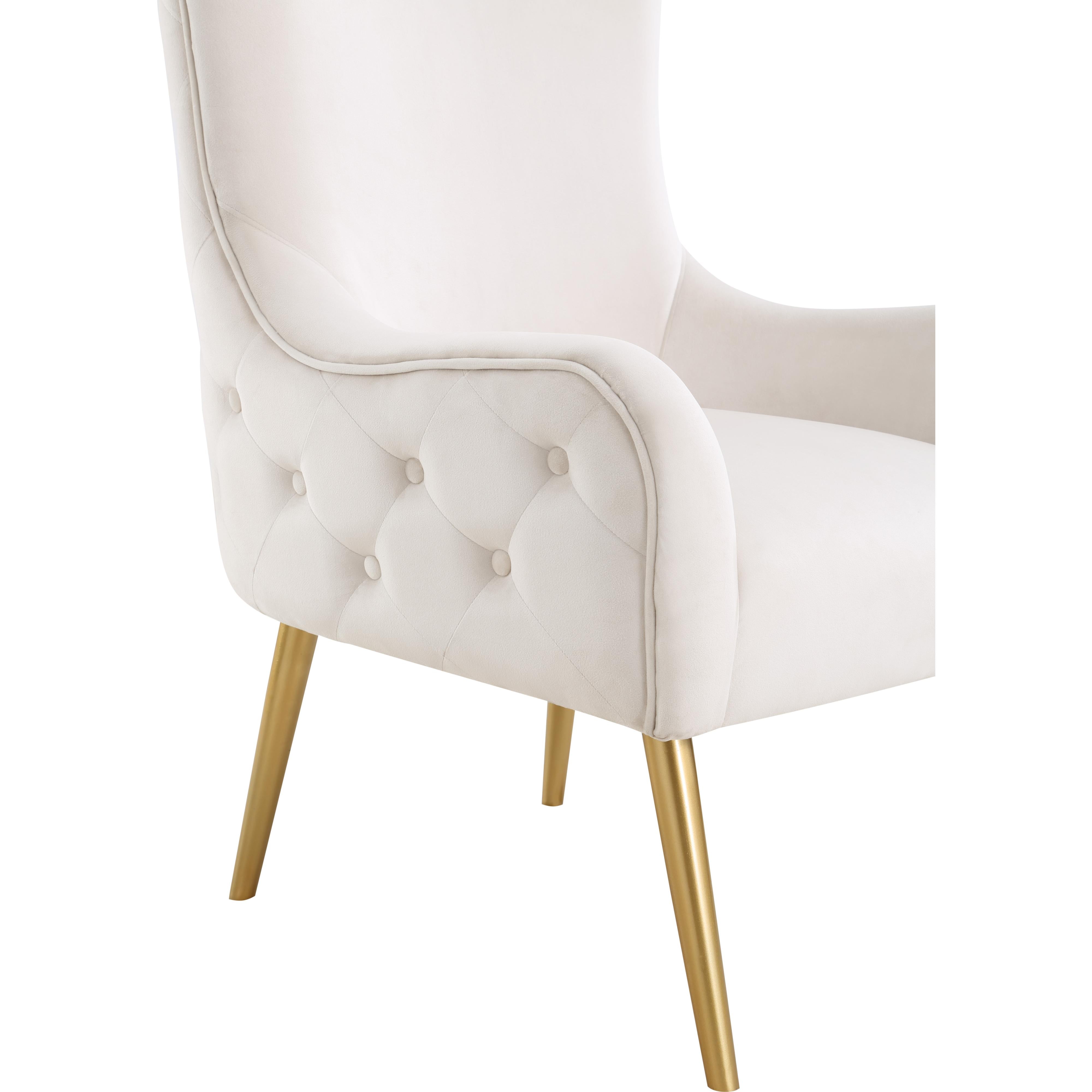 Meridian Alexander Cream Velvet Accent Chair