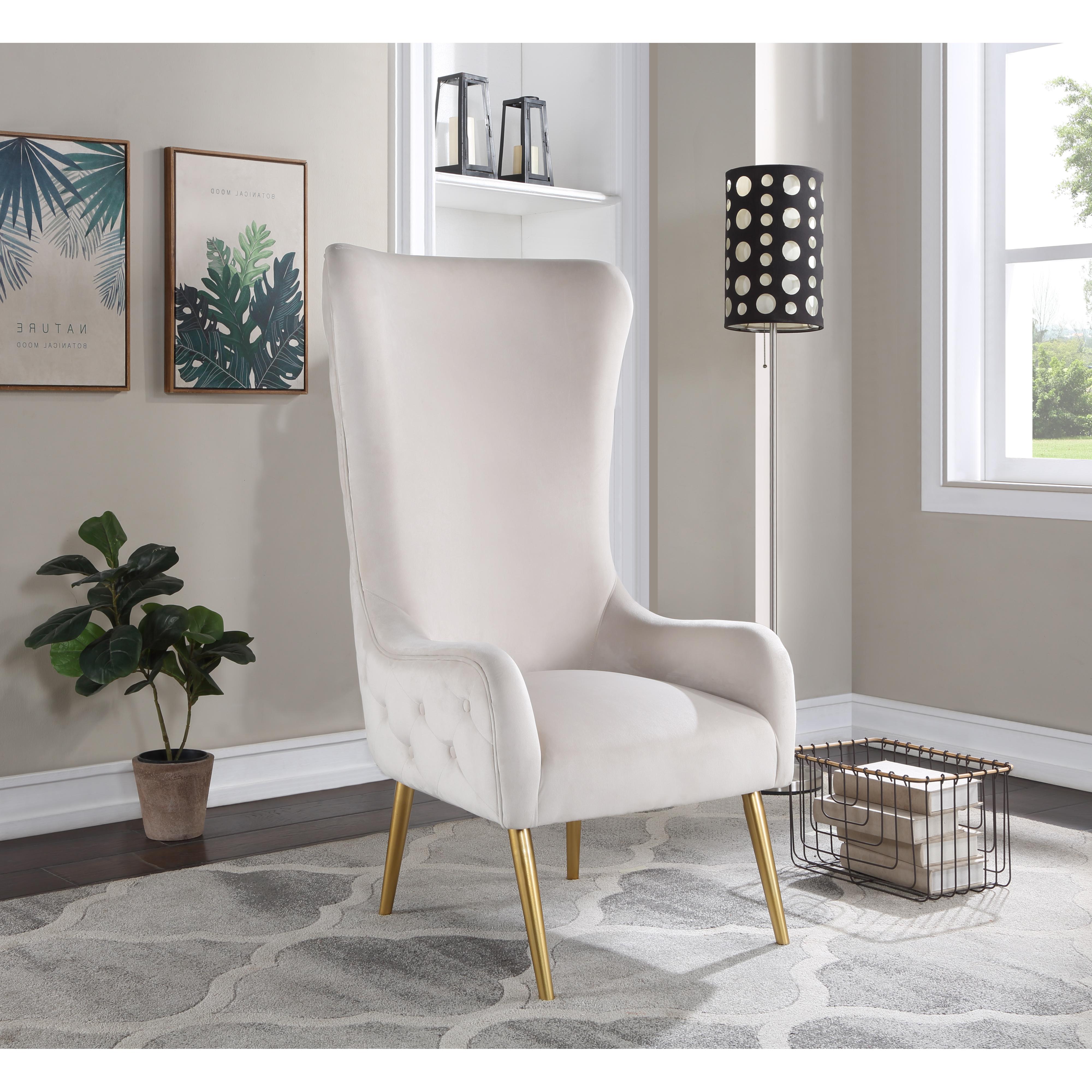 Meridian Alexander Cream Velvet Accent Chair