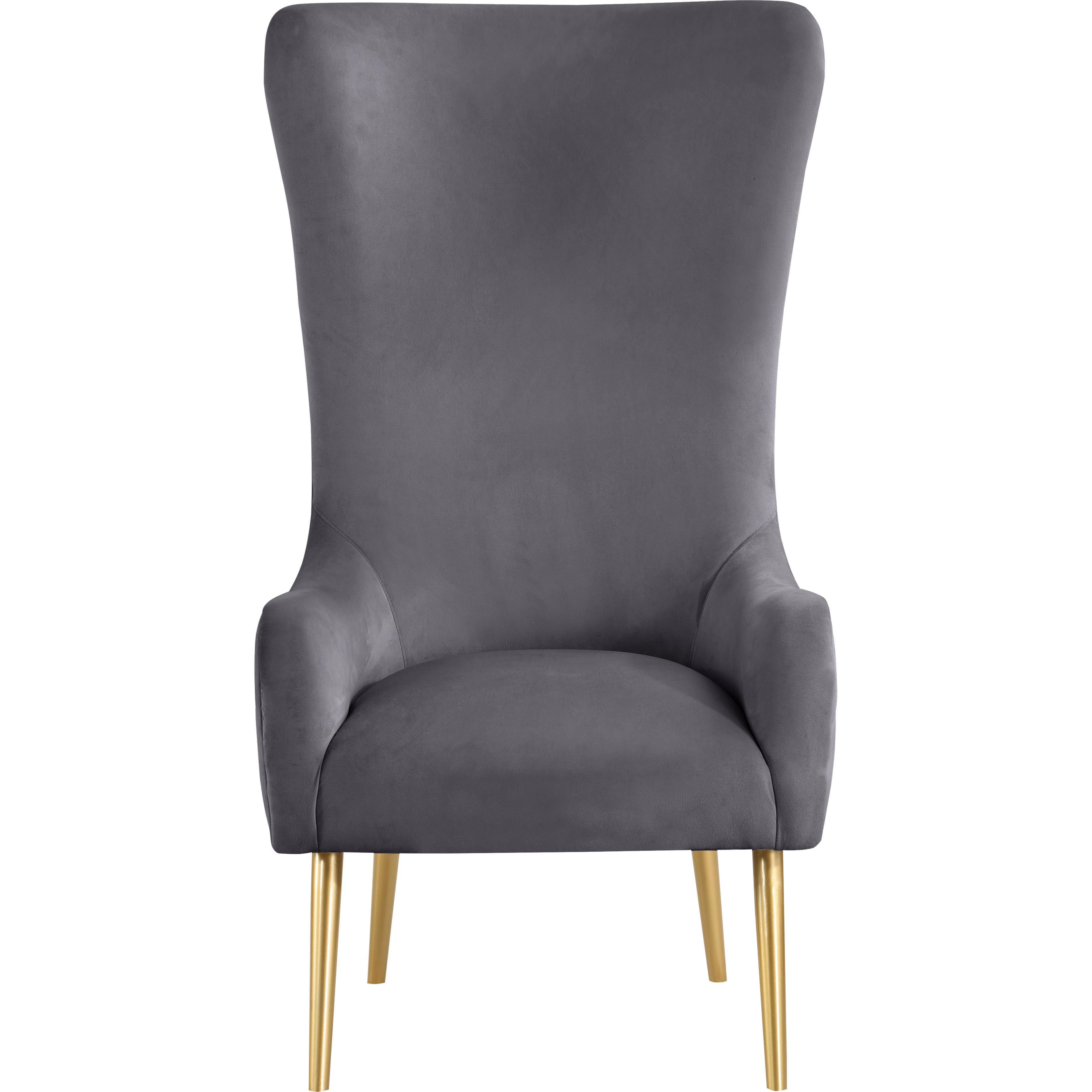 Meridian Alexander Grey Velvet Accent Chair