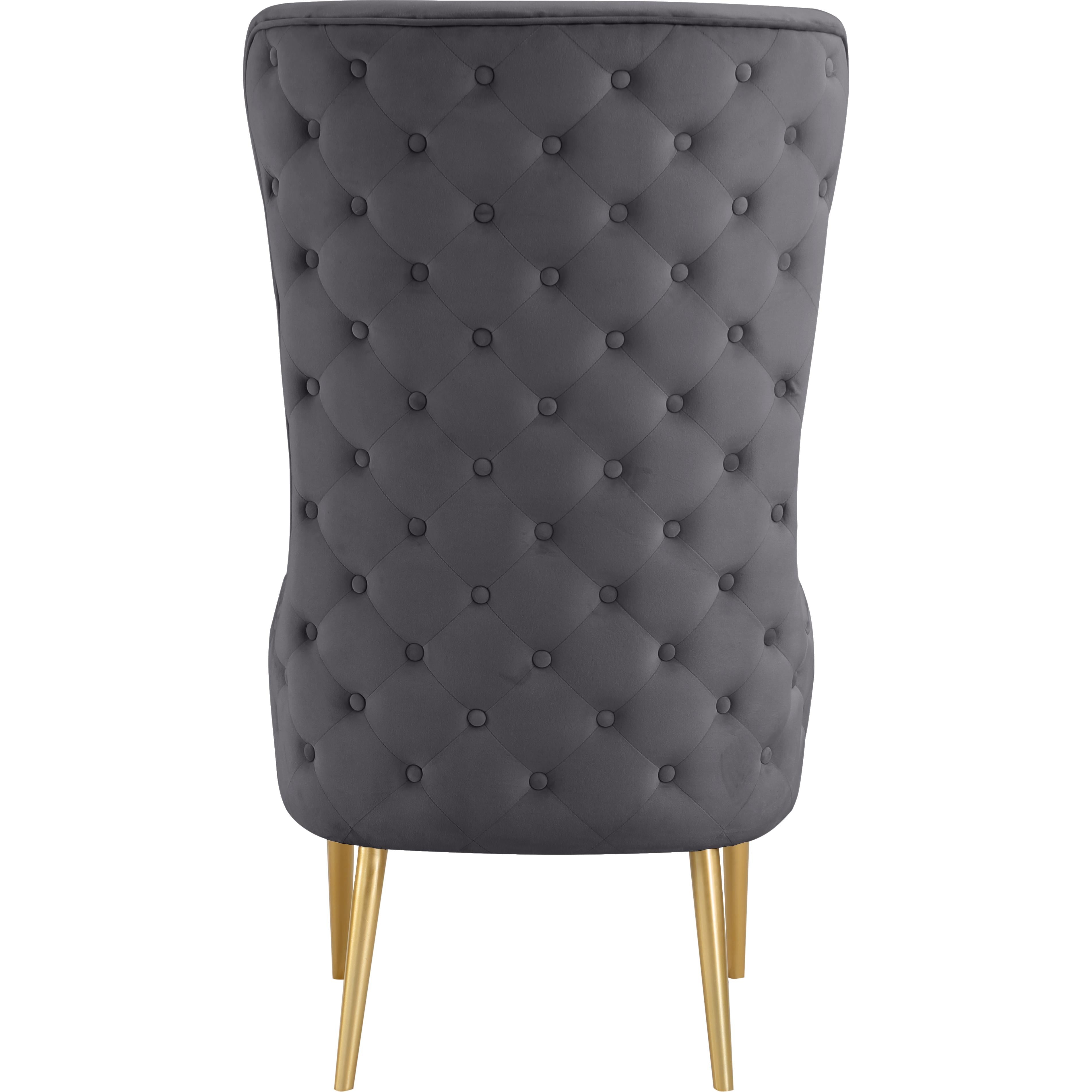 Meridian Alexander Grey Velvet Accent Chair