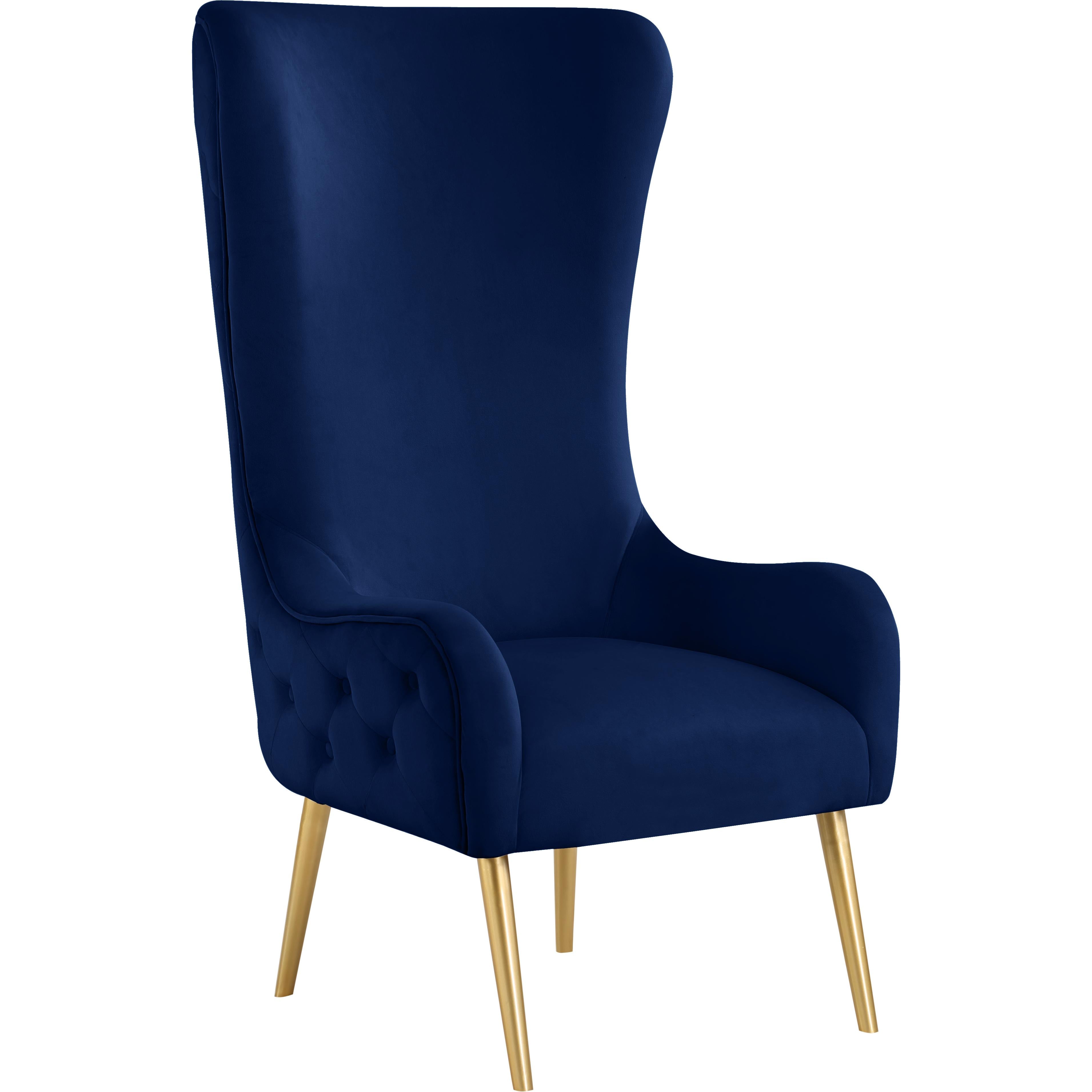 Meridian Alexander Navy Velvet Accent Chair