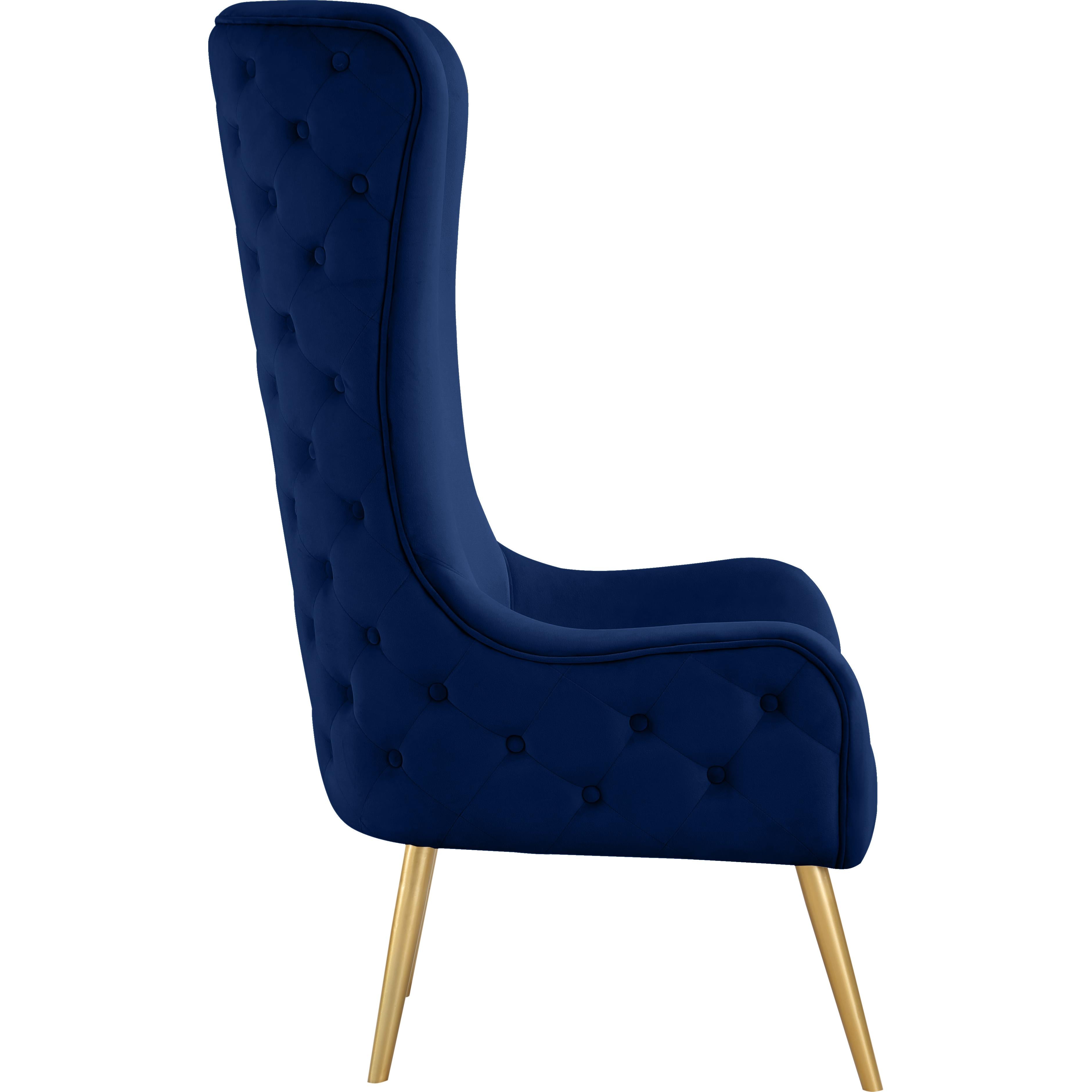 Meridian Alexander Navy Velvet Accent Chair