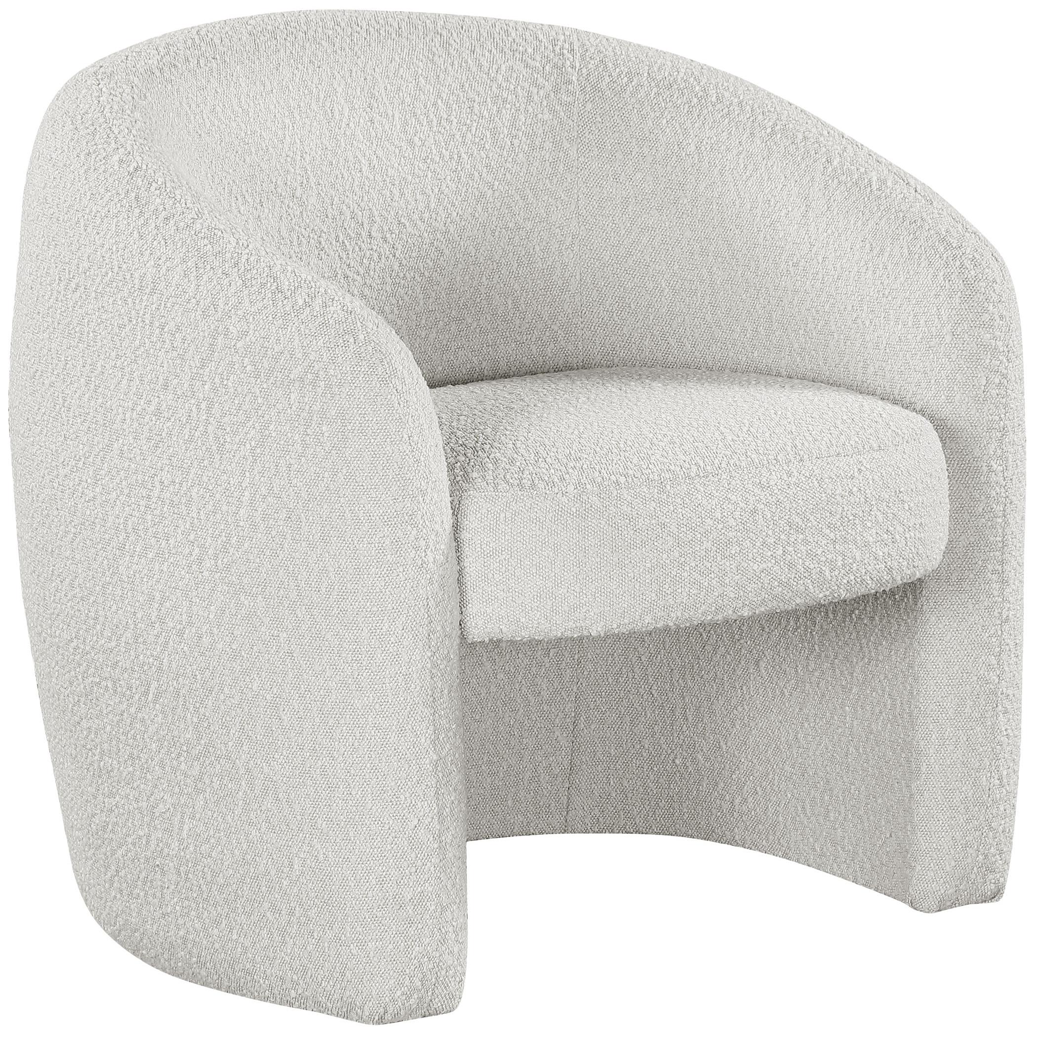 Meridian Acadia Cream Boucle Fabric Accent Chair