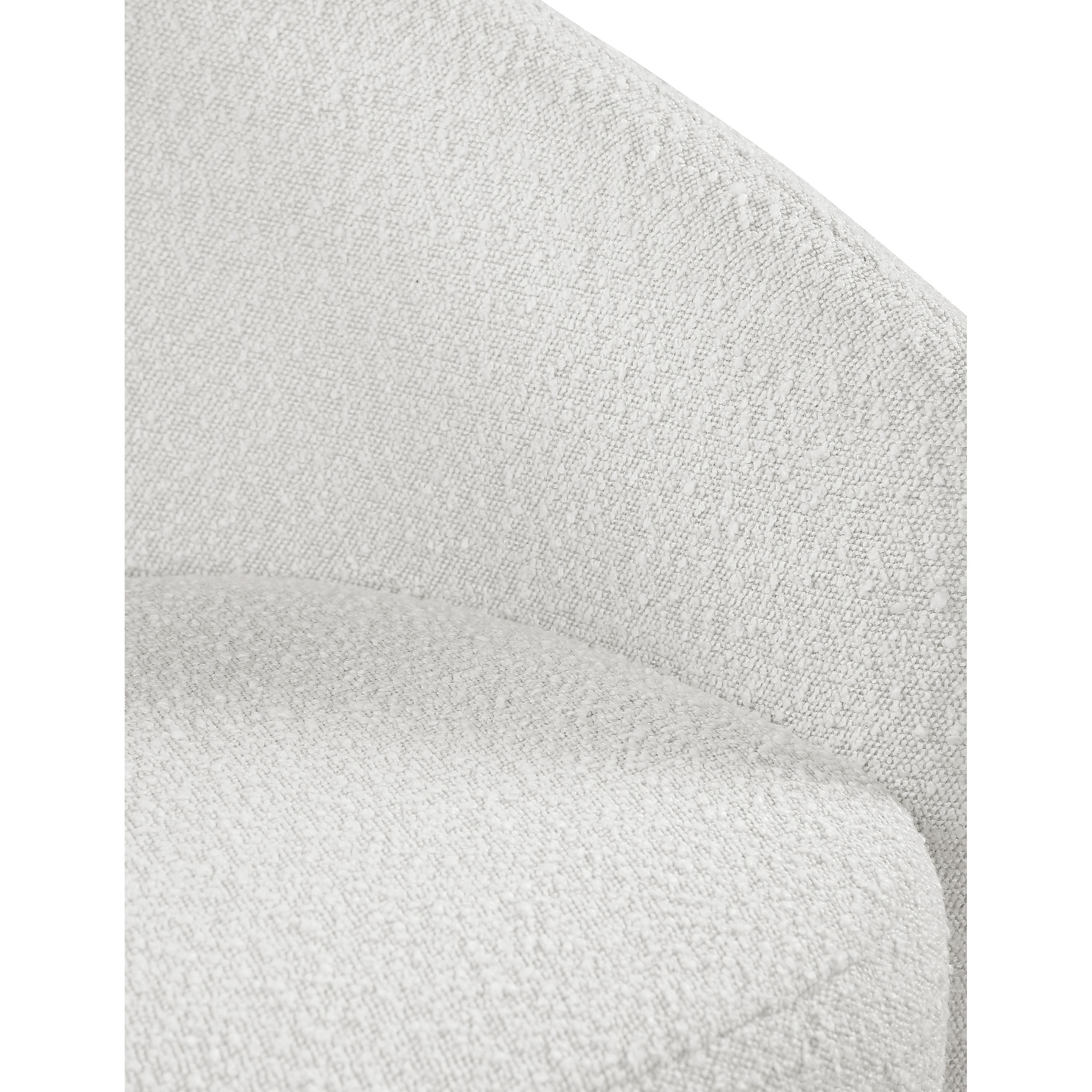 Meridian Acadia Cream Boucle Fabric Accent Chair