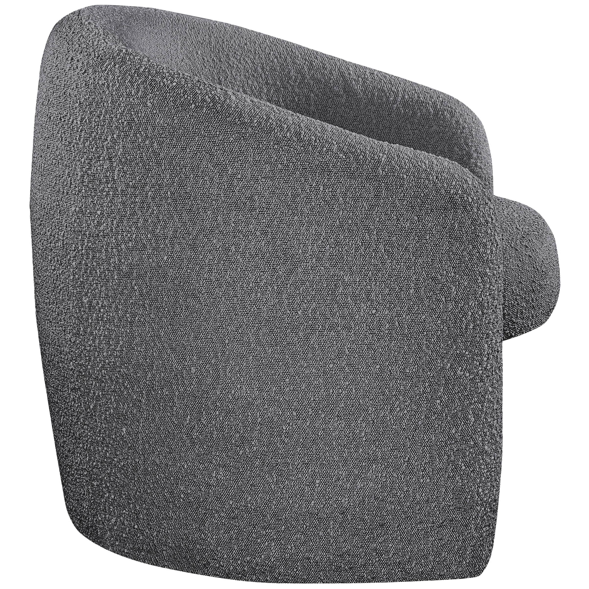 Meridian Acadia Grey Boucle Fabric Accent Chair