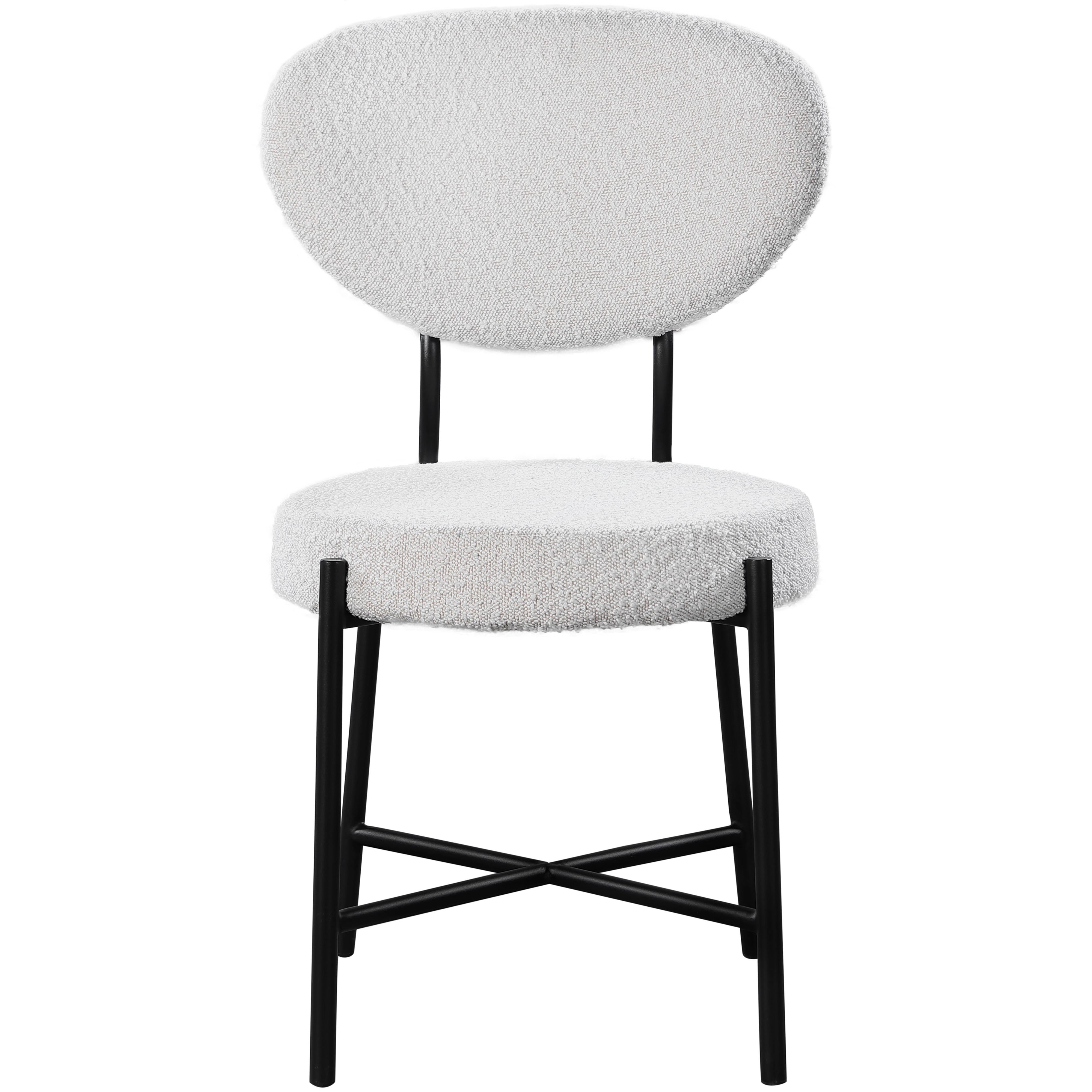 Meridian Allure Cream Boucle Fabric Dining Chair