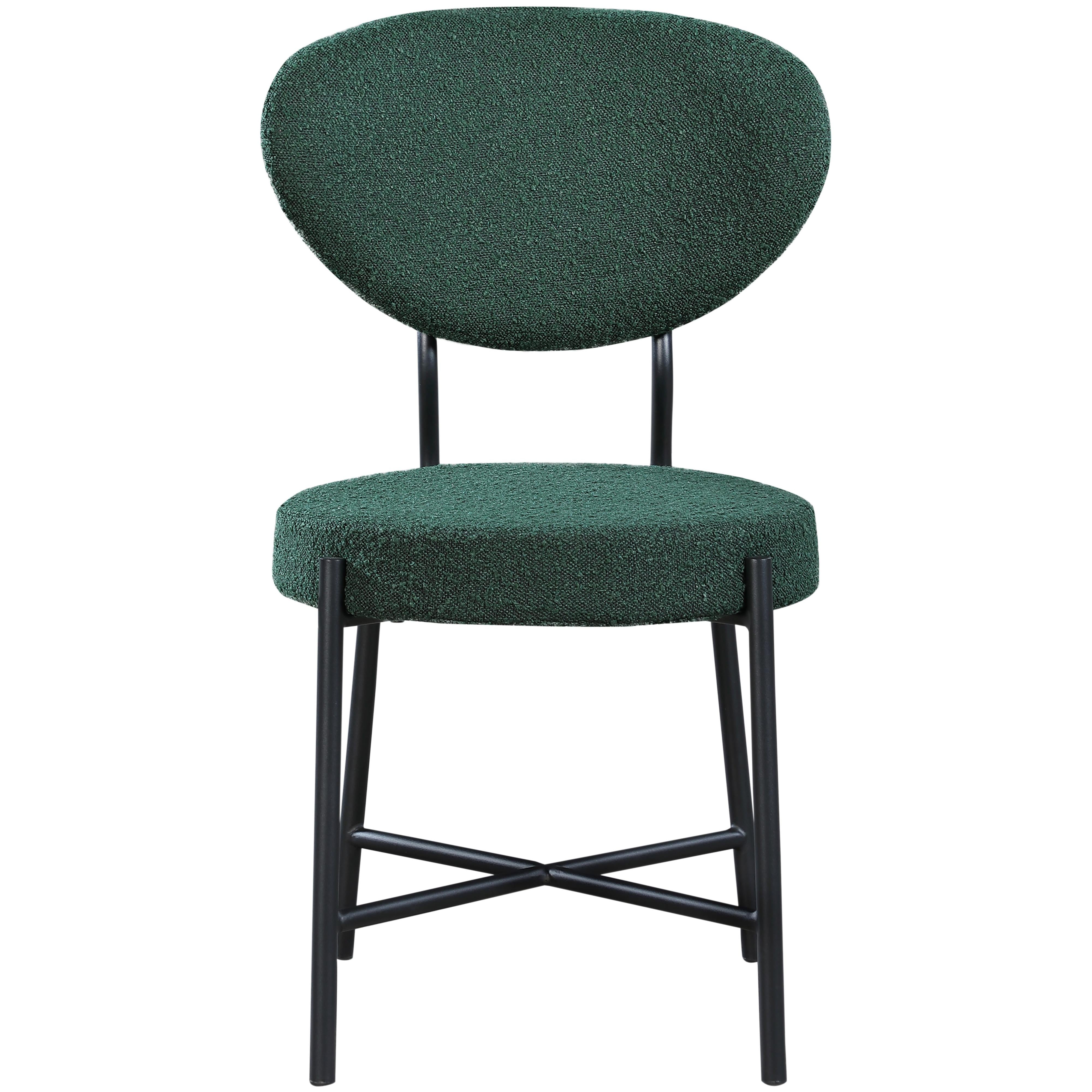 Meridian Allure Green Boucle Fabric Dining Chair